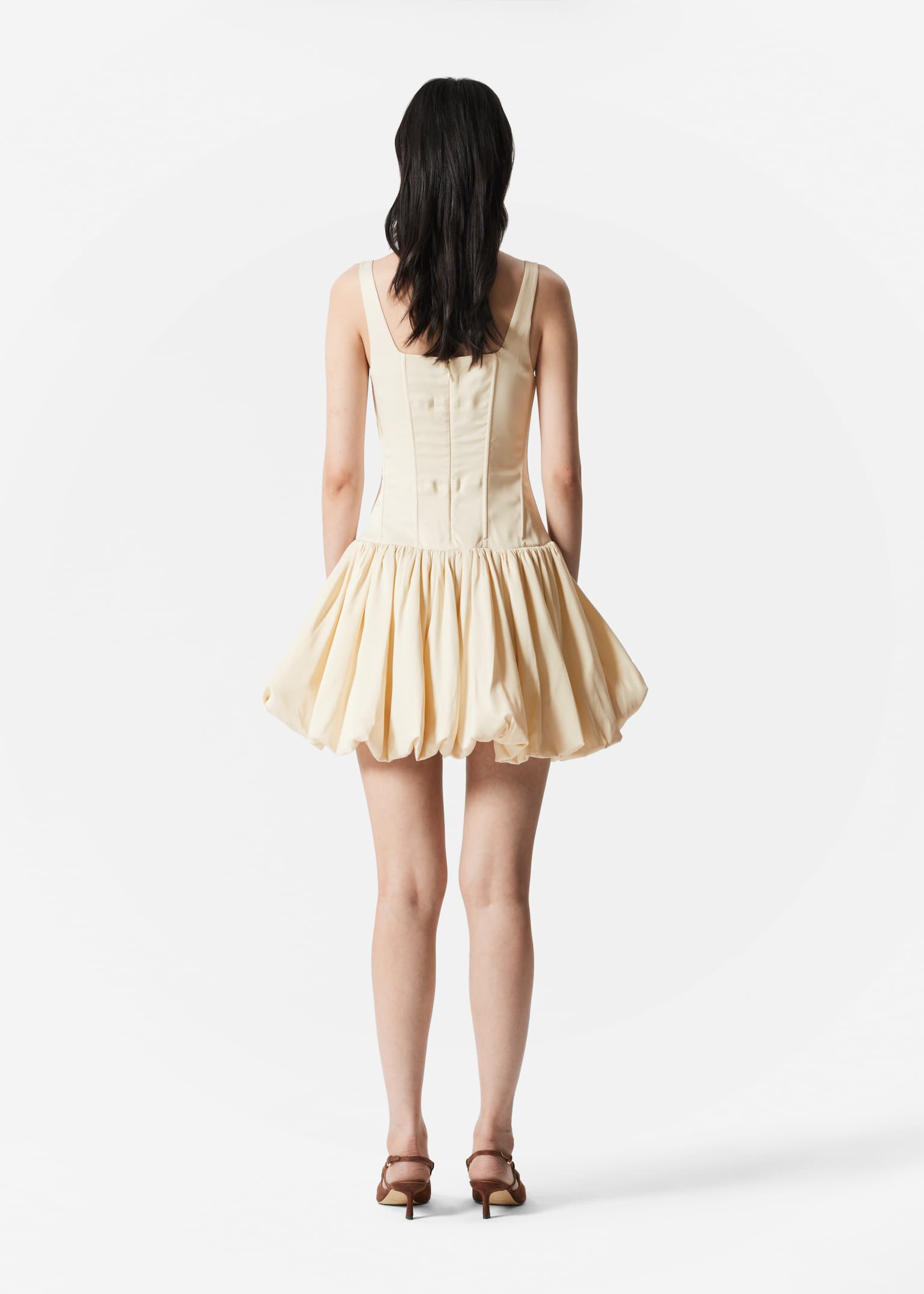 Corset Bubble Mini Dress - Crem - 5