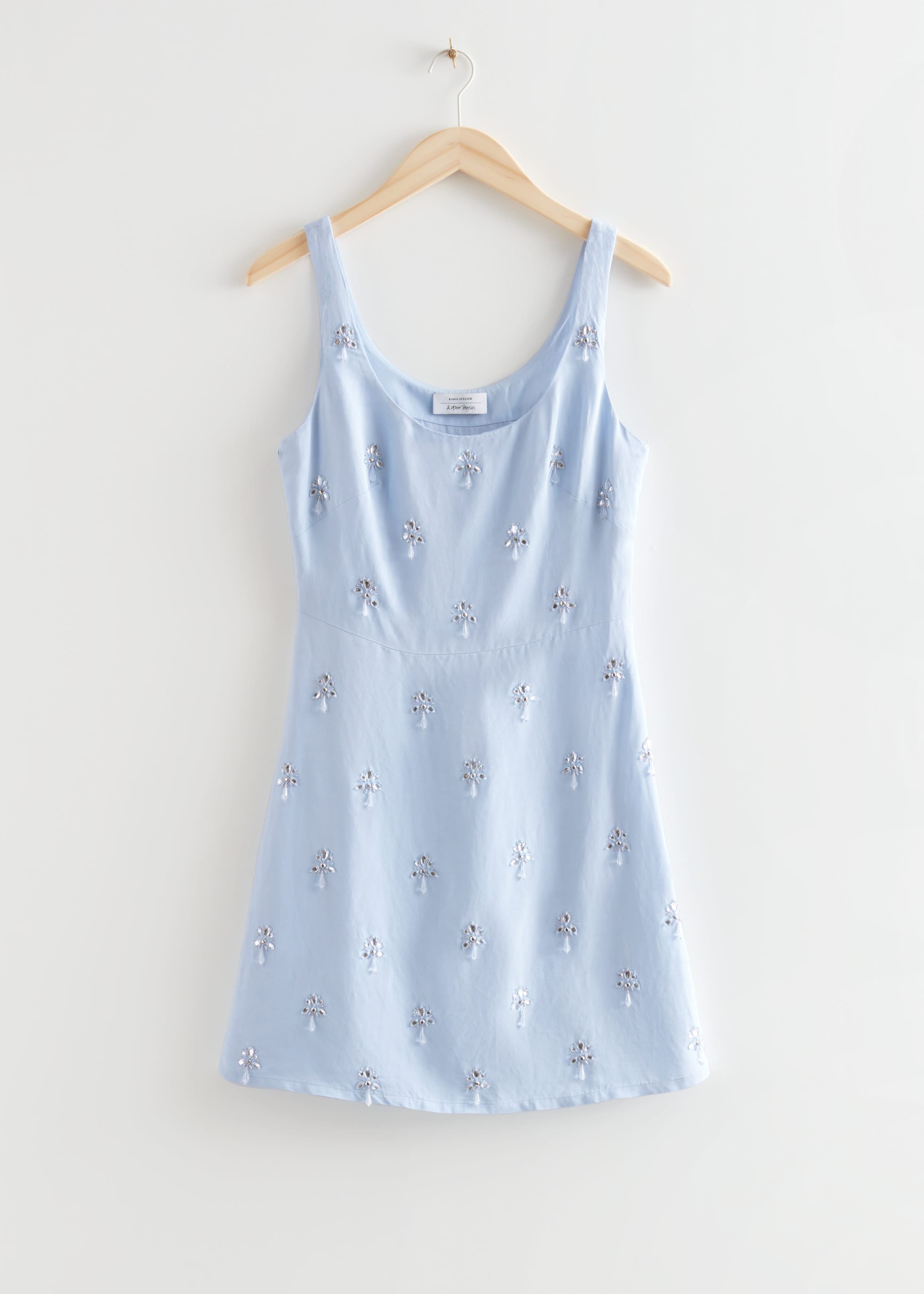 Gemstone Embroidery Mini Dress - Blue - Still Life