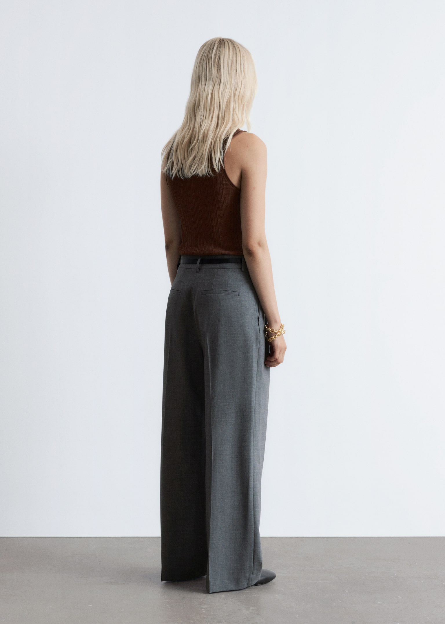 Elegante Hose aus Wolle - Grau - 4
