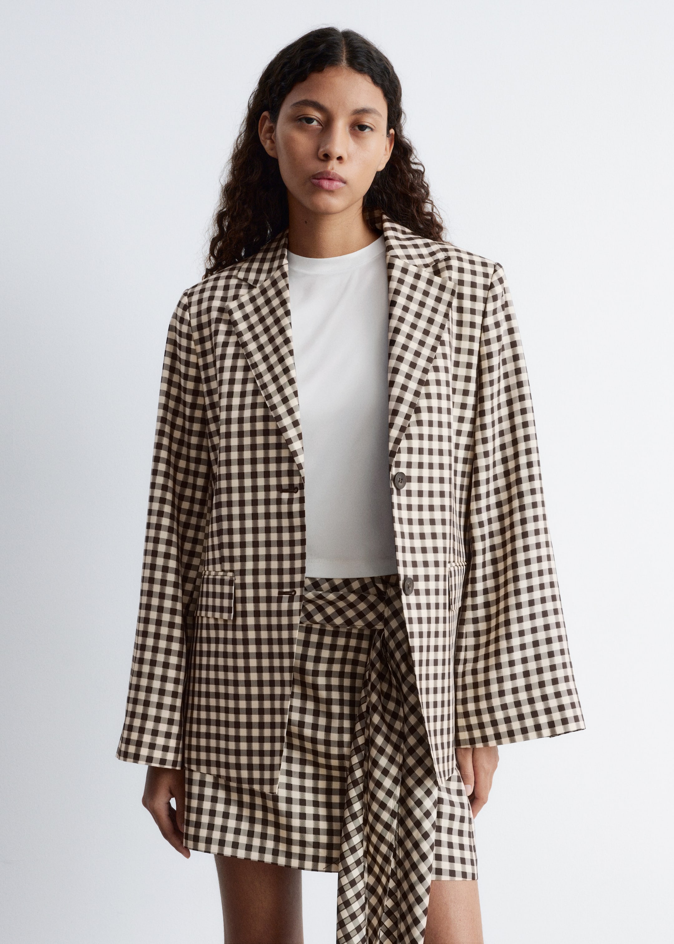 Ver imagen más grande: Americana a cuadros - Cuadros vichy marrones - MUJER | H&M ES 3