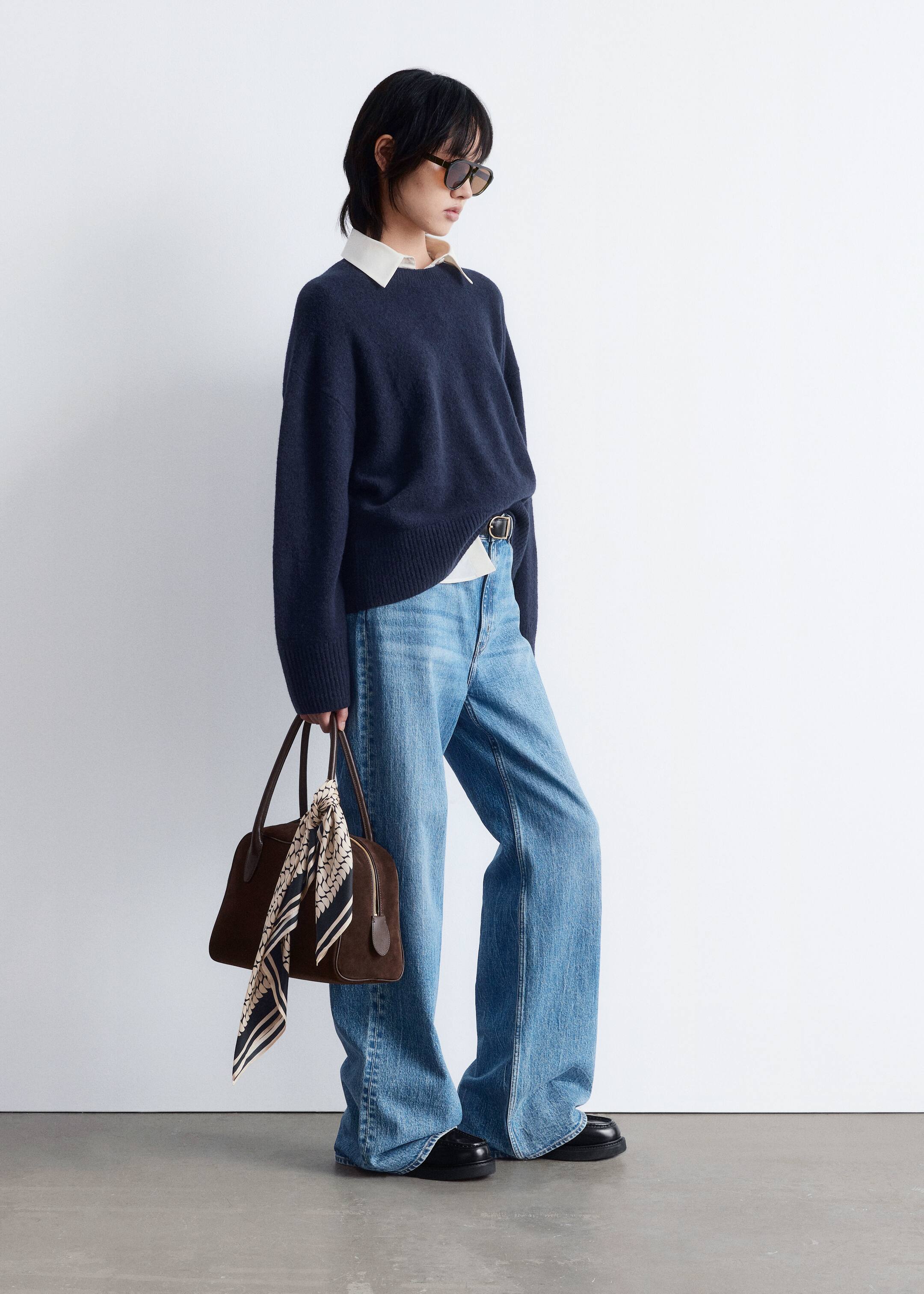 Grösseres Bild ansehen: Locker geschnittener Strickpullover - Dunkelblau - DAMEN | H&M CH 5