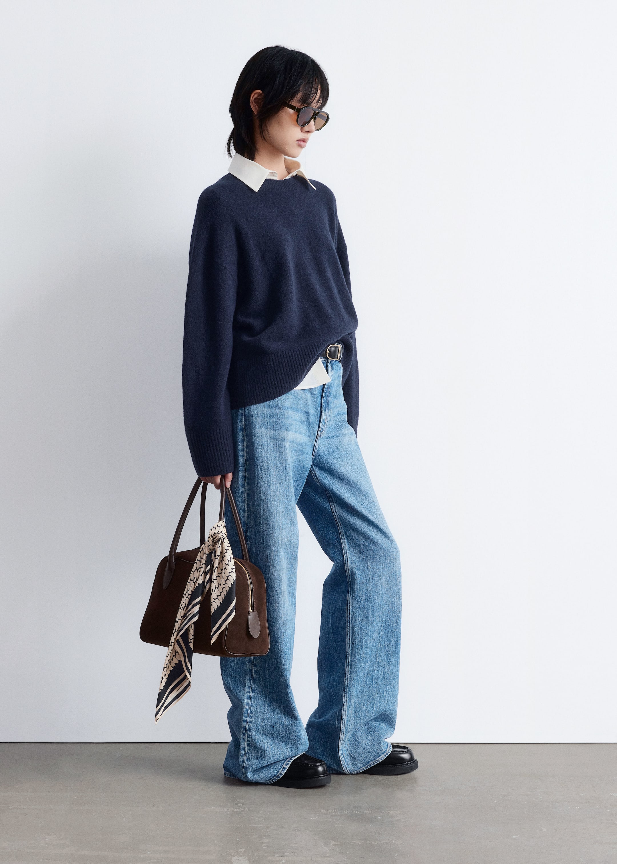 Agrandir l'image: Pull décontracté en maille - Bleu foncé - FEMME | H&M CH 5