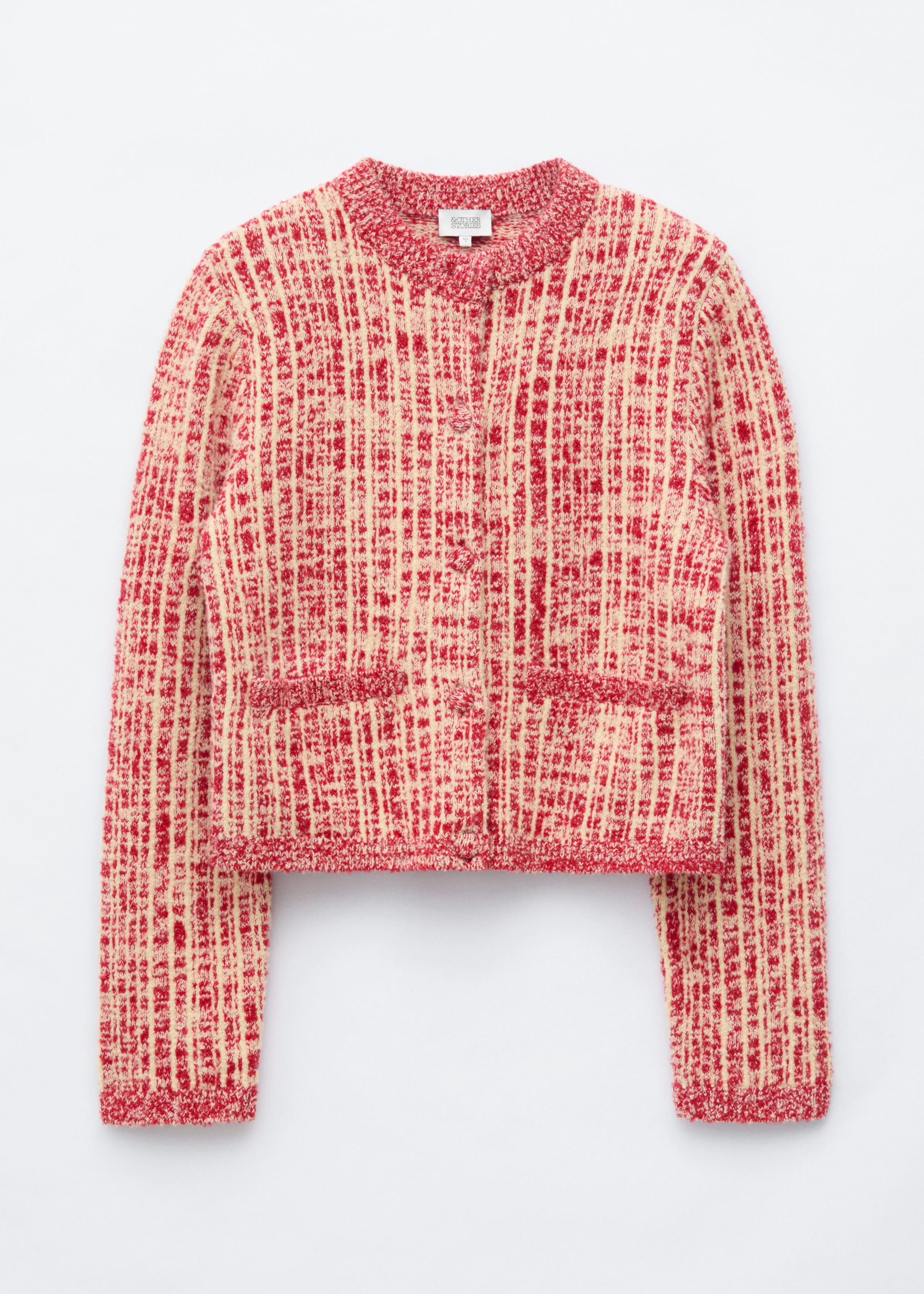 Wool-Cotton Cardigan - Red/White - Still Life