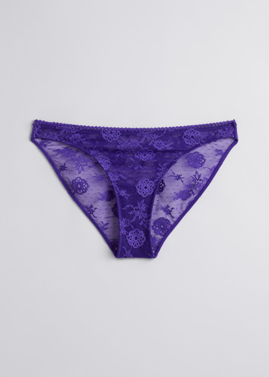 Floral Lace Briefs - Purple - Still Life