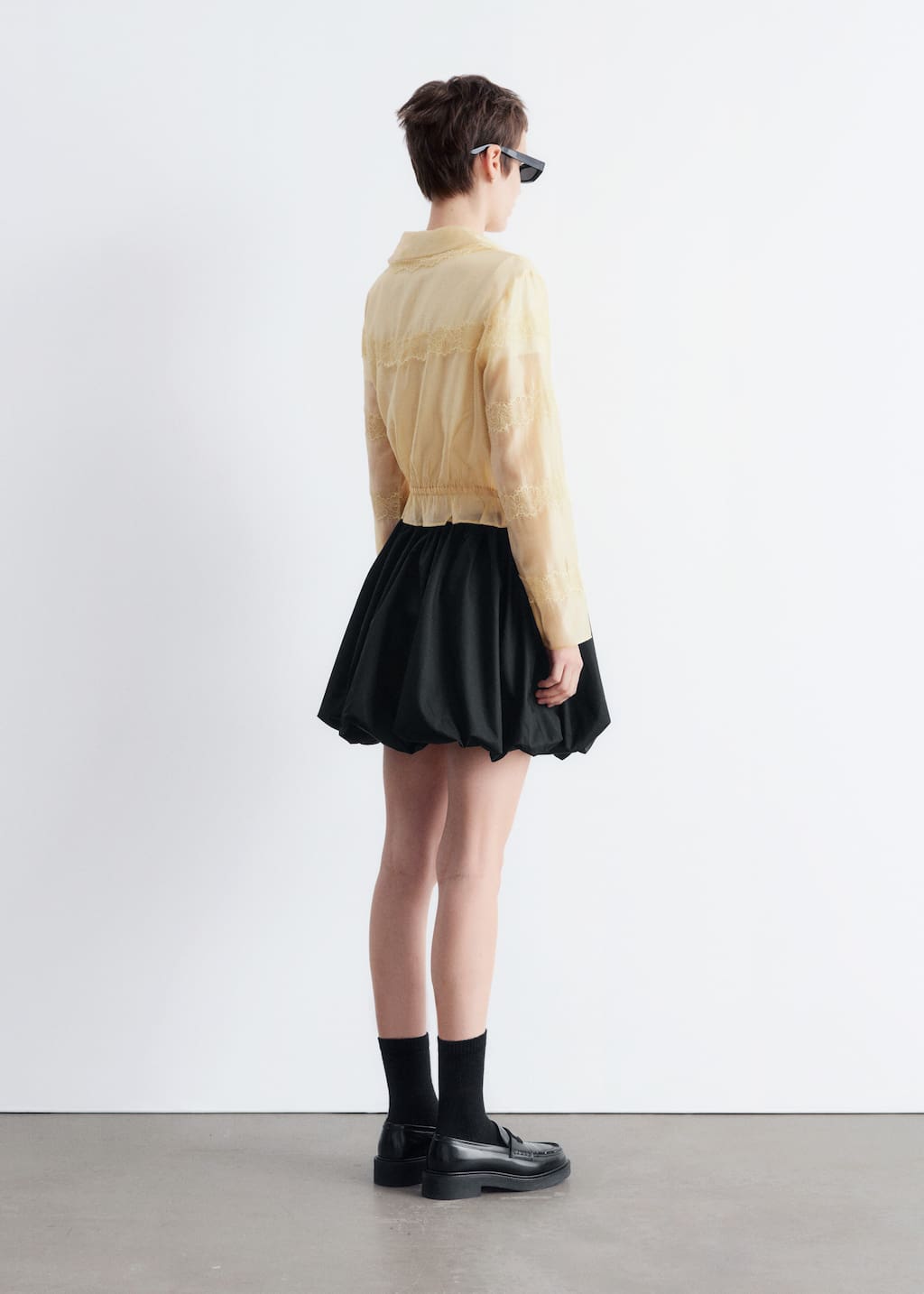 Image of Long-Sleeve Lace Blouse