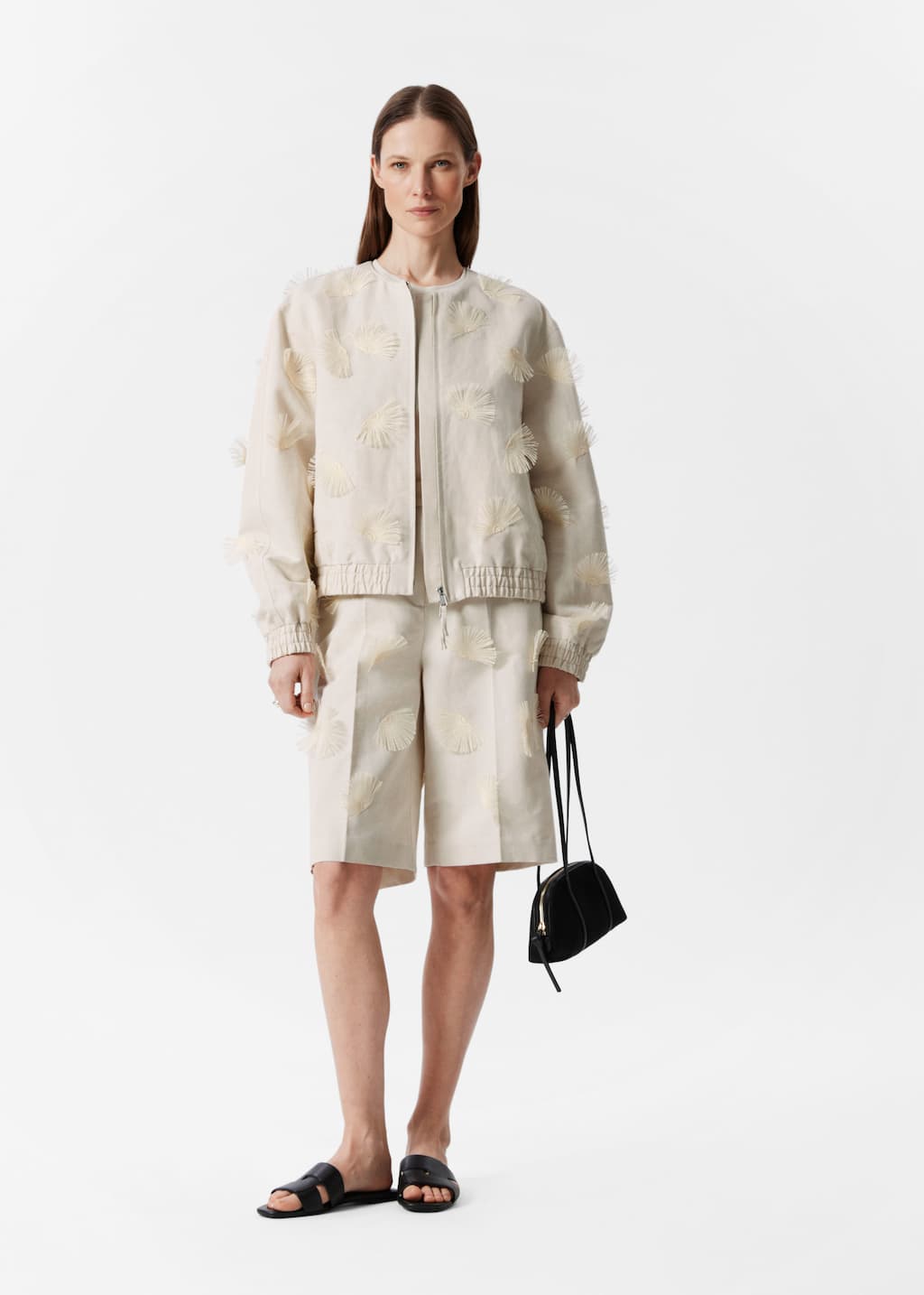 Image of Bestickte Jacke aus einer Leinenmischung