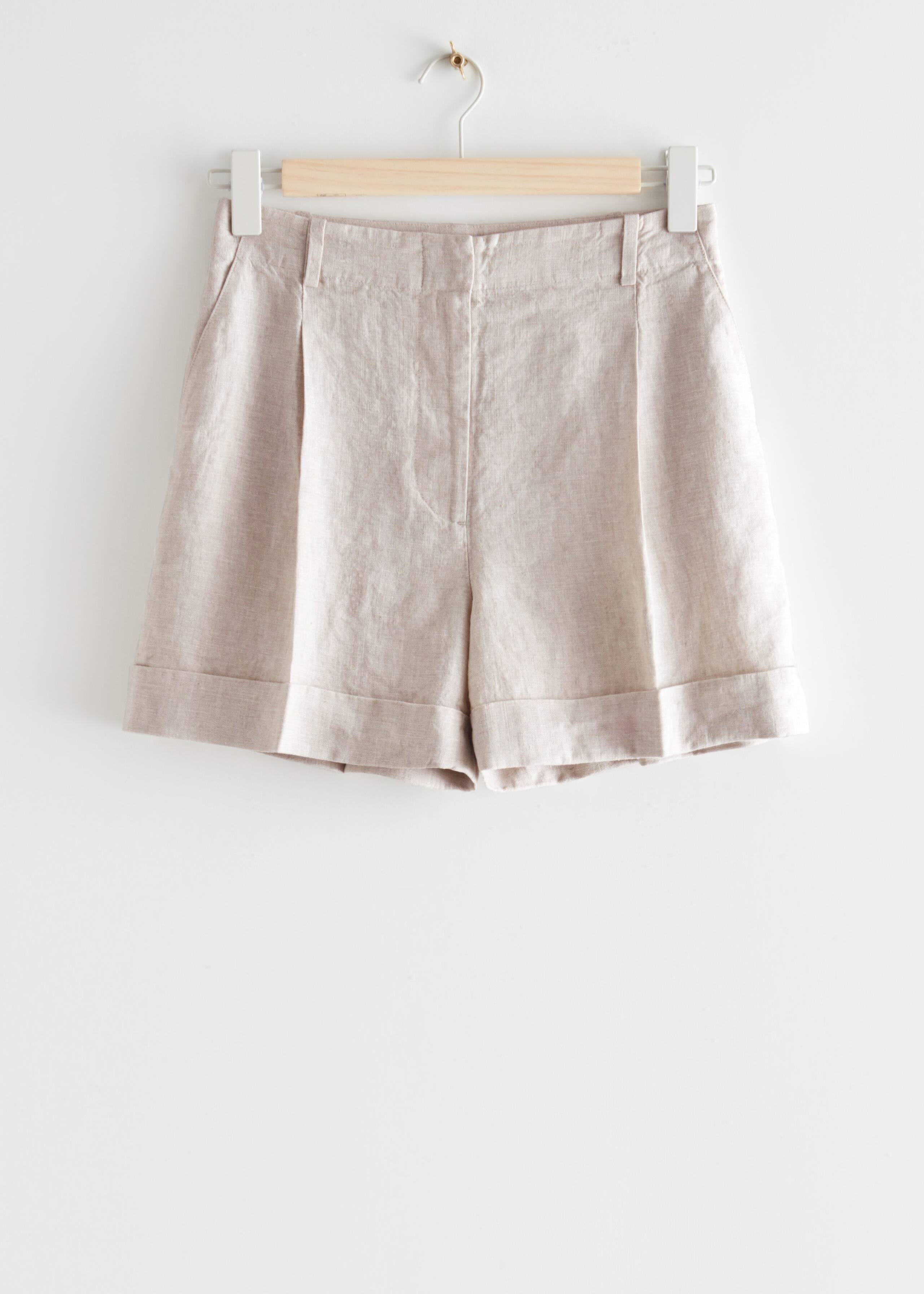 Tailored Linen Shorts - Black - Bodegón
