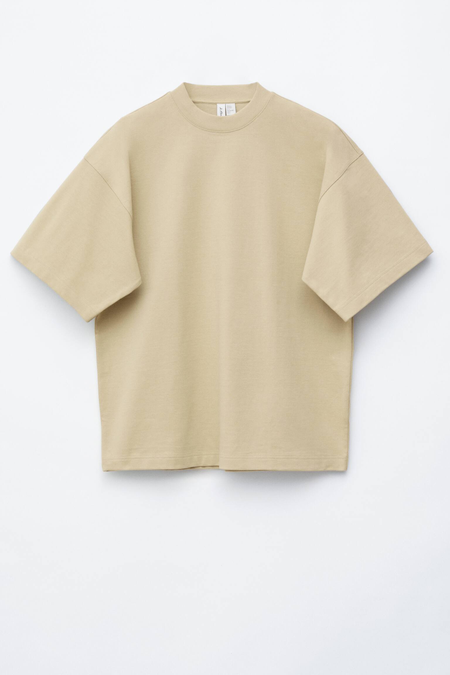 Oversized katoenen T-shirt - Muted Yellow/Off-White - 2
