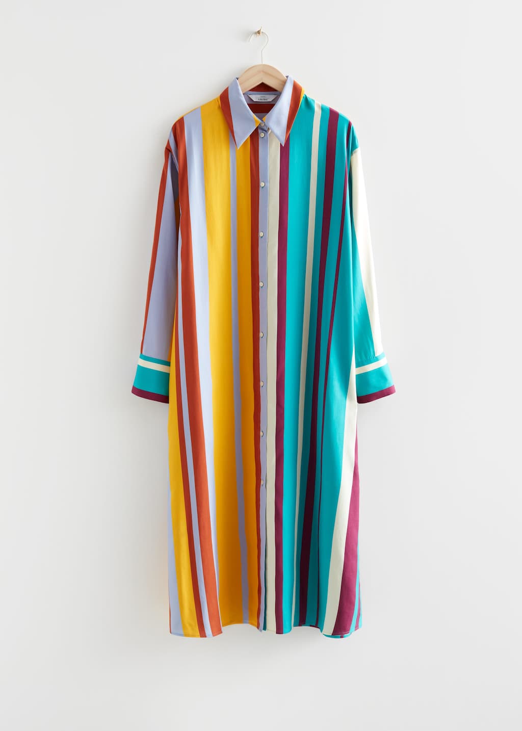 SilkShirtMidiDress - Yellow/Blue/Red - Bodegón