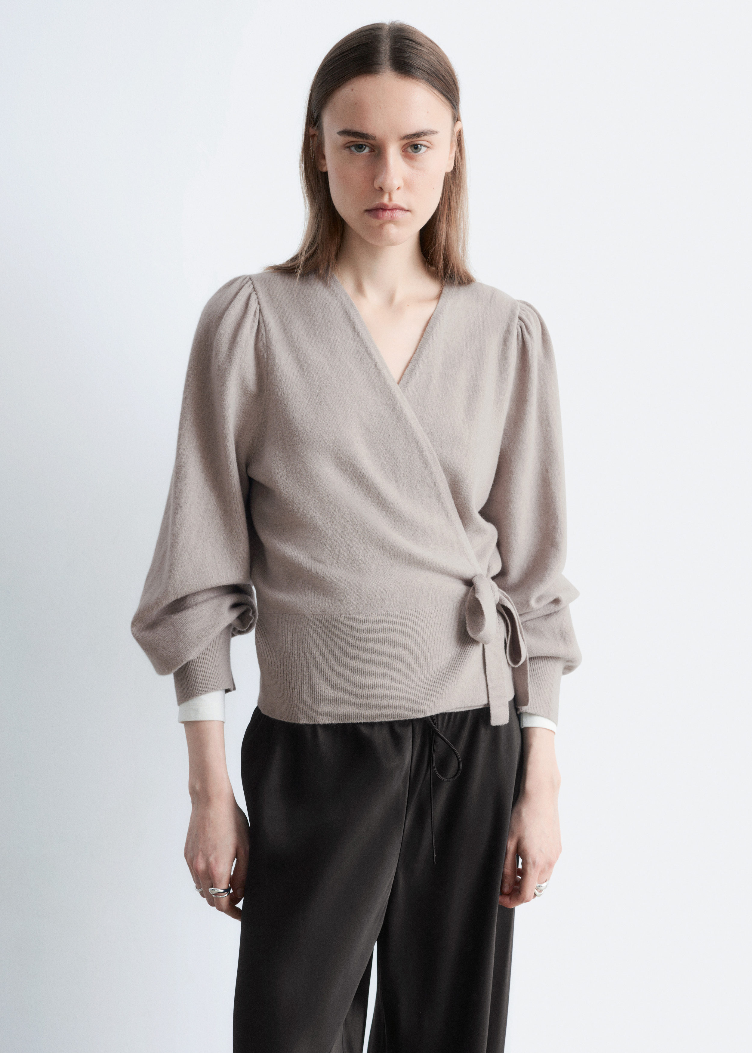 Merino Wool Wrap Cardigan - Light Greige - & Other Stories US