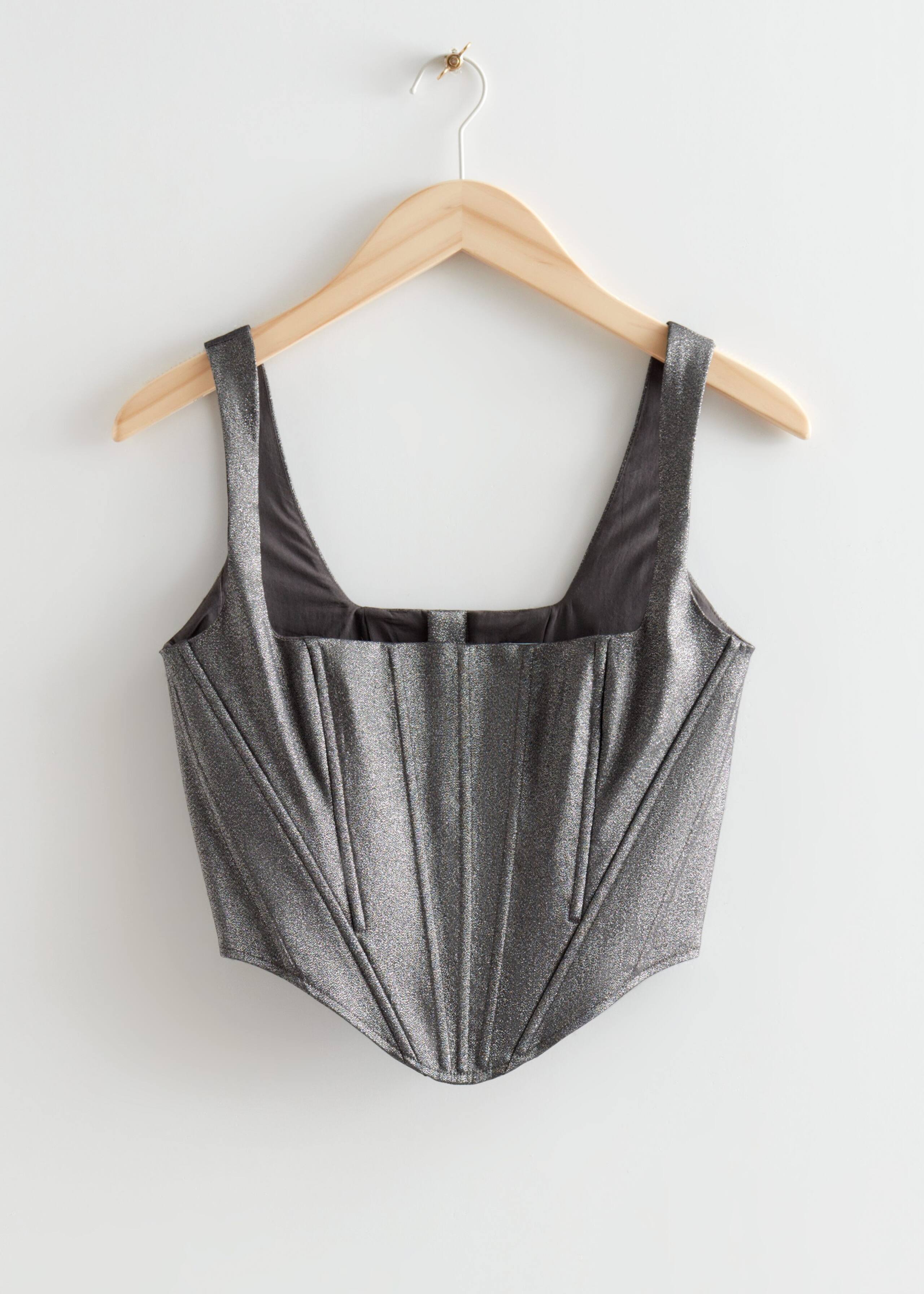 MetallicCorsetTop - Silver - Bodegón