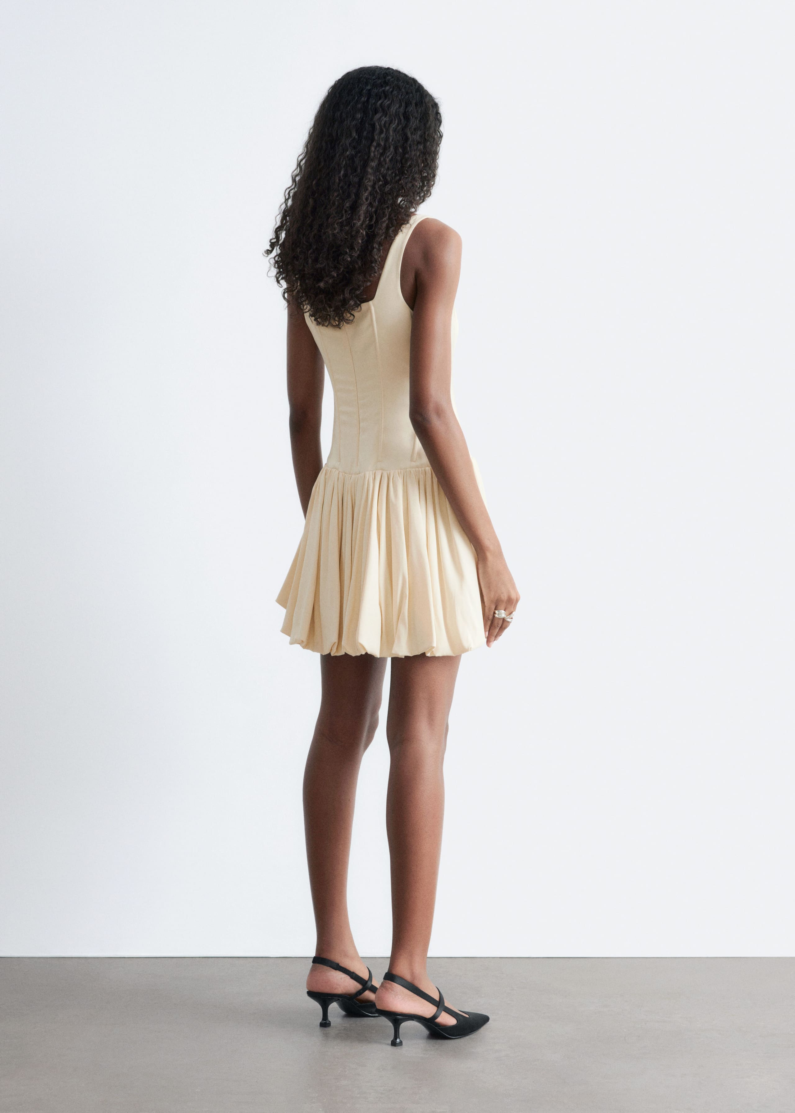 Corset Bubble Mini Dress - Cream - Lookbook