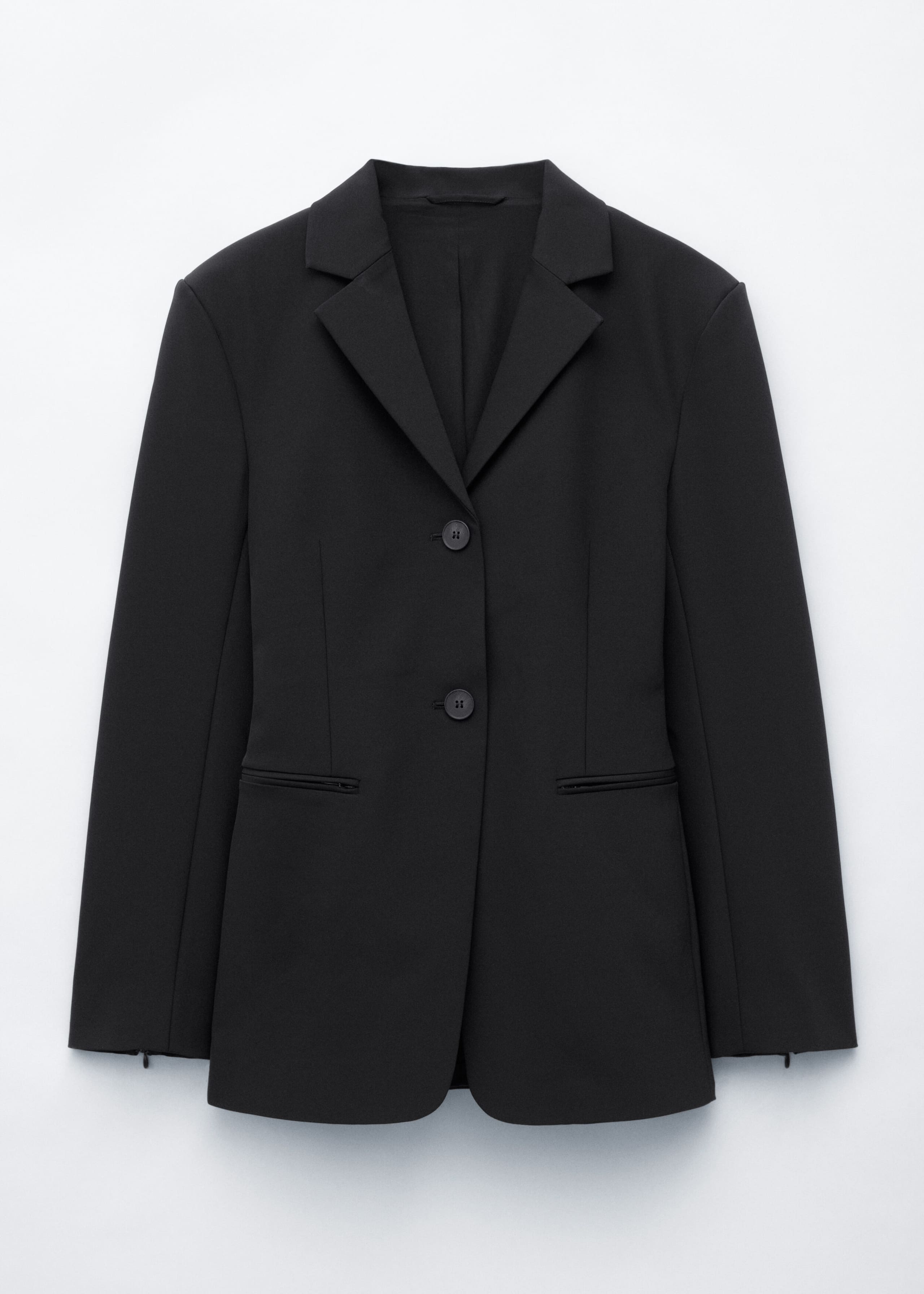 Fitted Single-Breasted Blazer - Black - Still Life