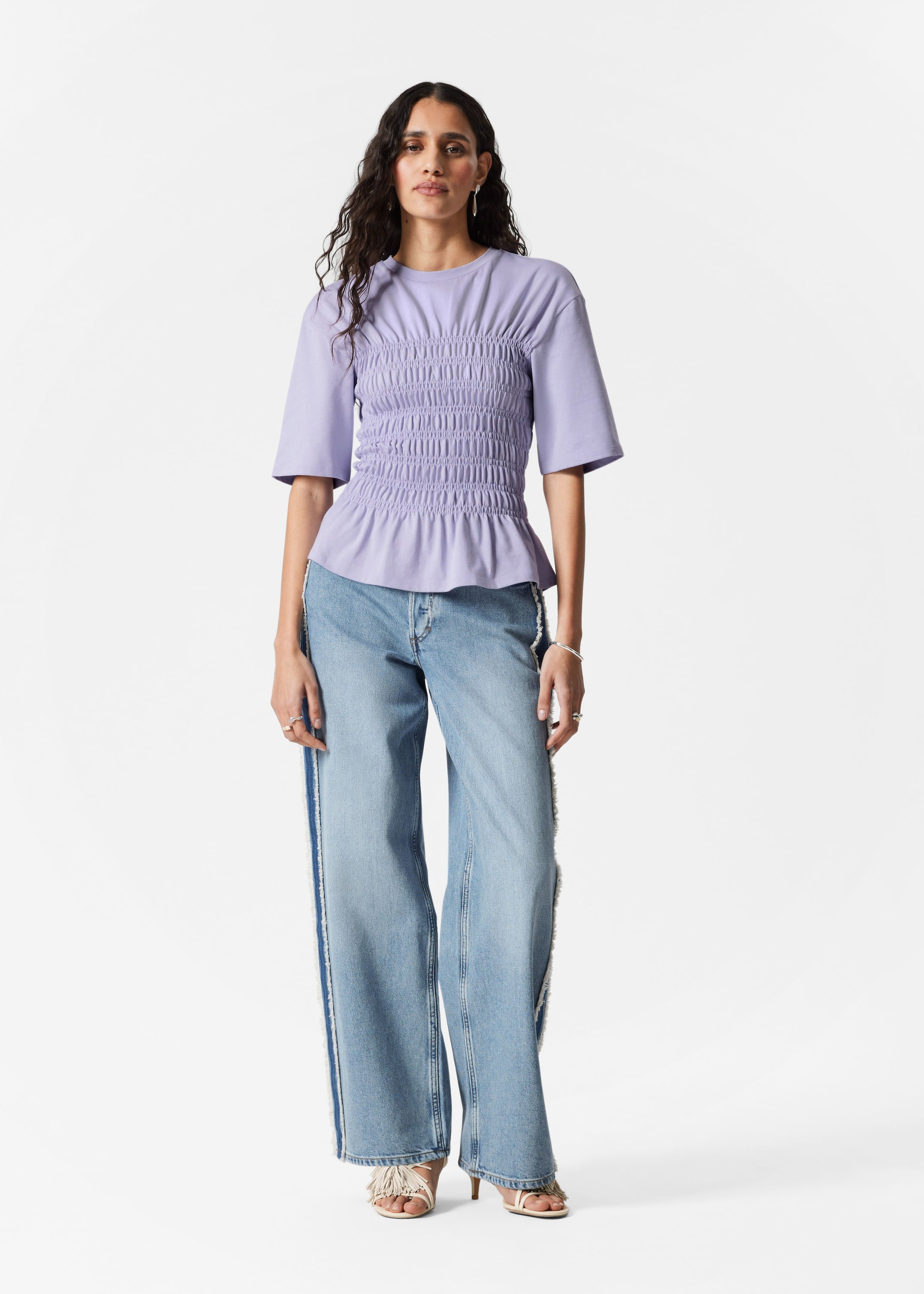 Agrandir l'image: Haut à smocks avec col ras du cou - Lavande - FEMME | H&M FR 2