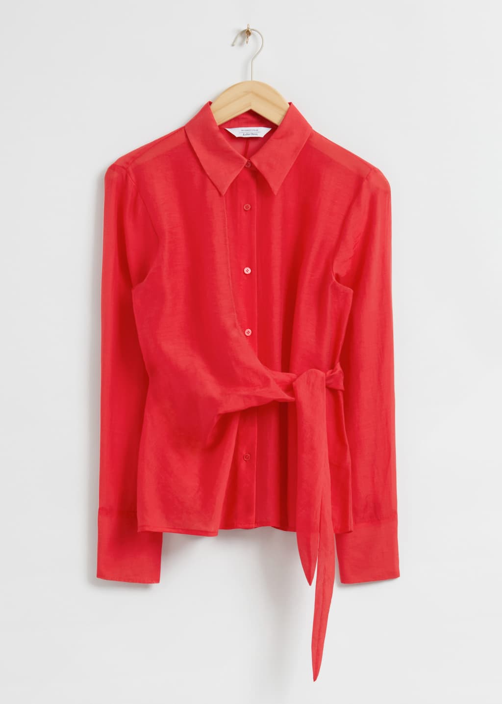 Slim-FitWrapTieShirt - Bright Red - Bodegón