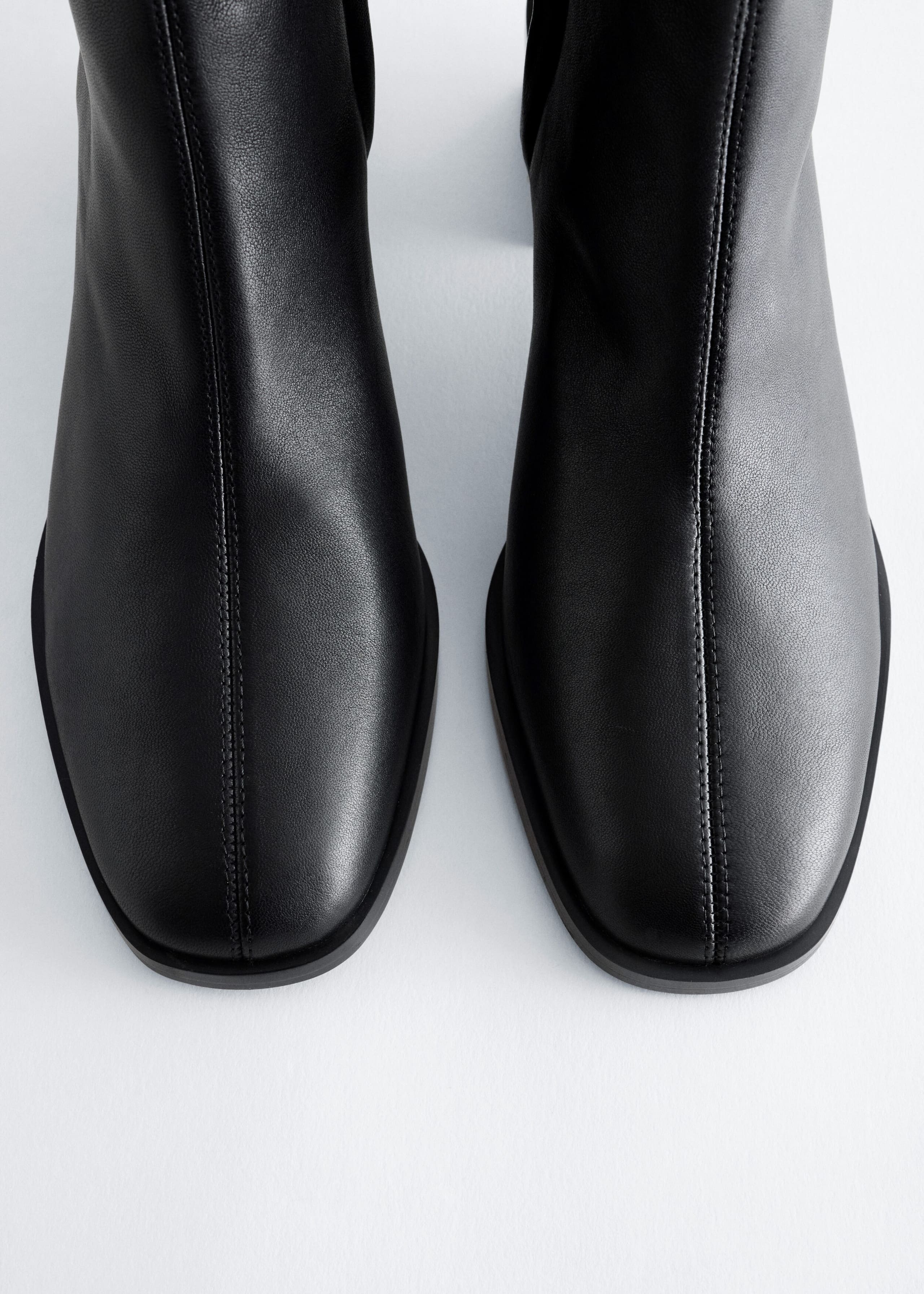 High-Shaft Leather Sock Boot - {{variantName}} - Descriptive Detail