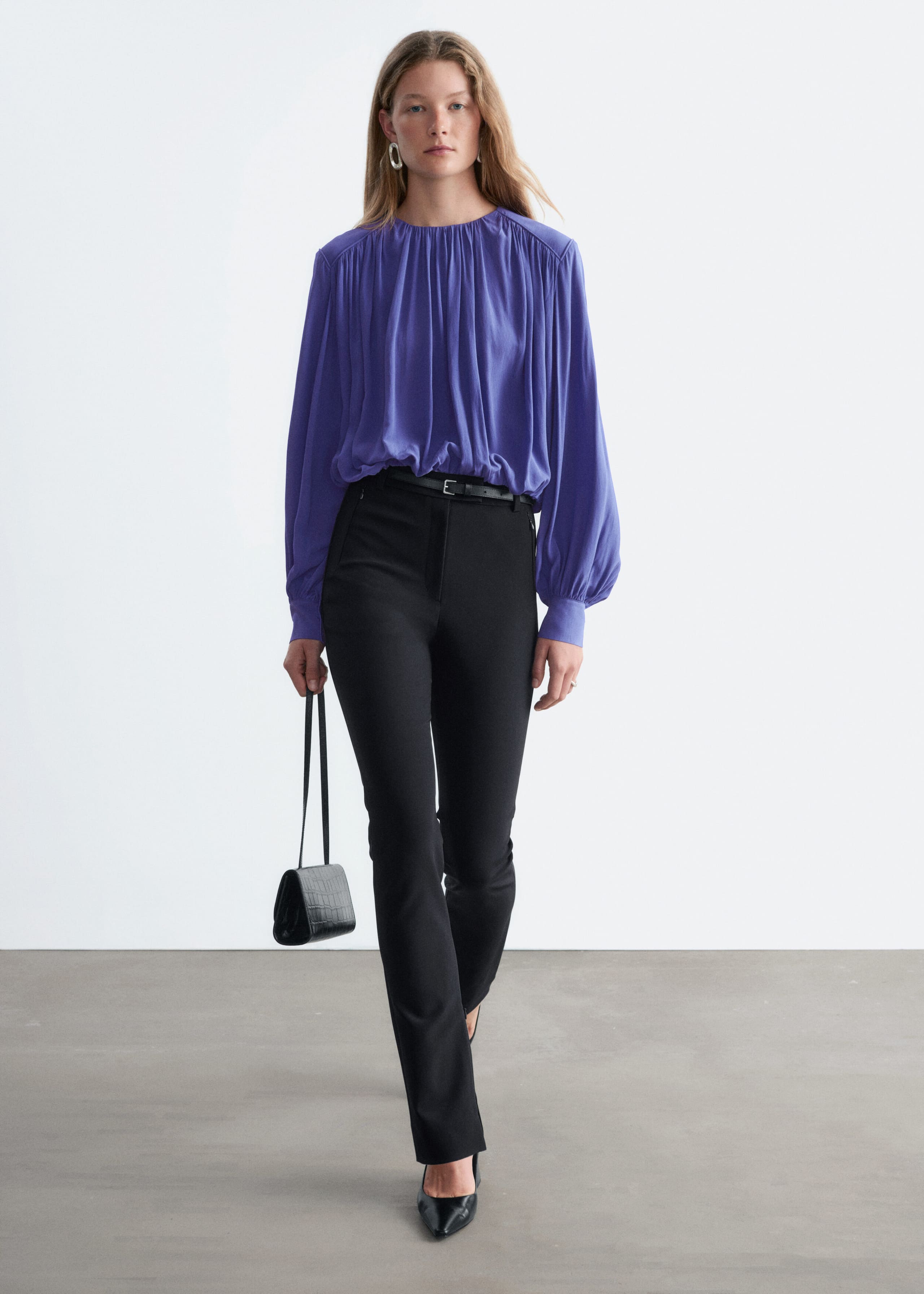 Zip Pocket Tailored Trousers - Black - Lookbook