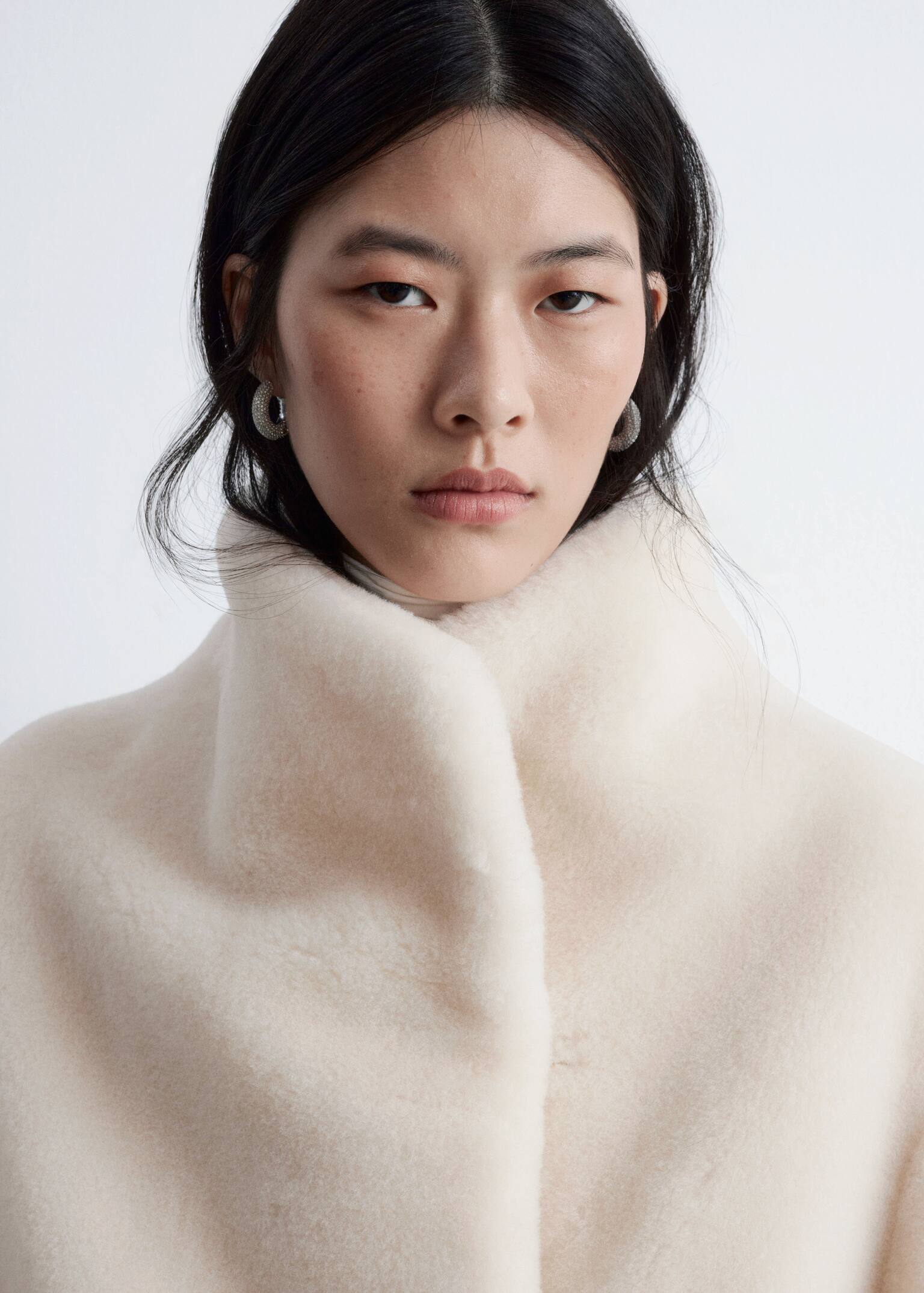 Jacka i fuskpäls - Crèmevit - 5