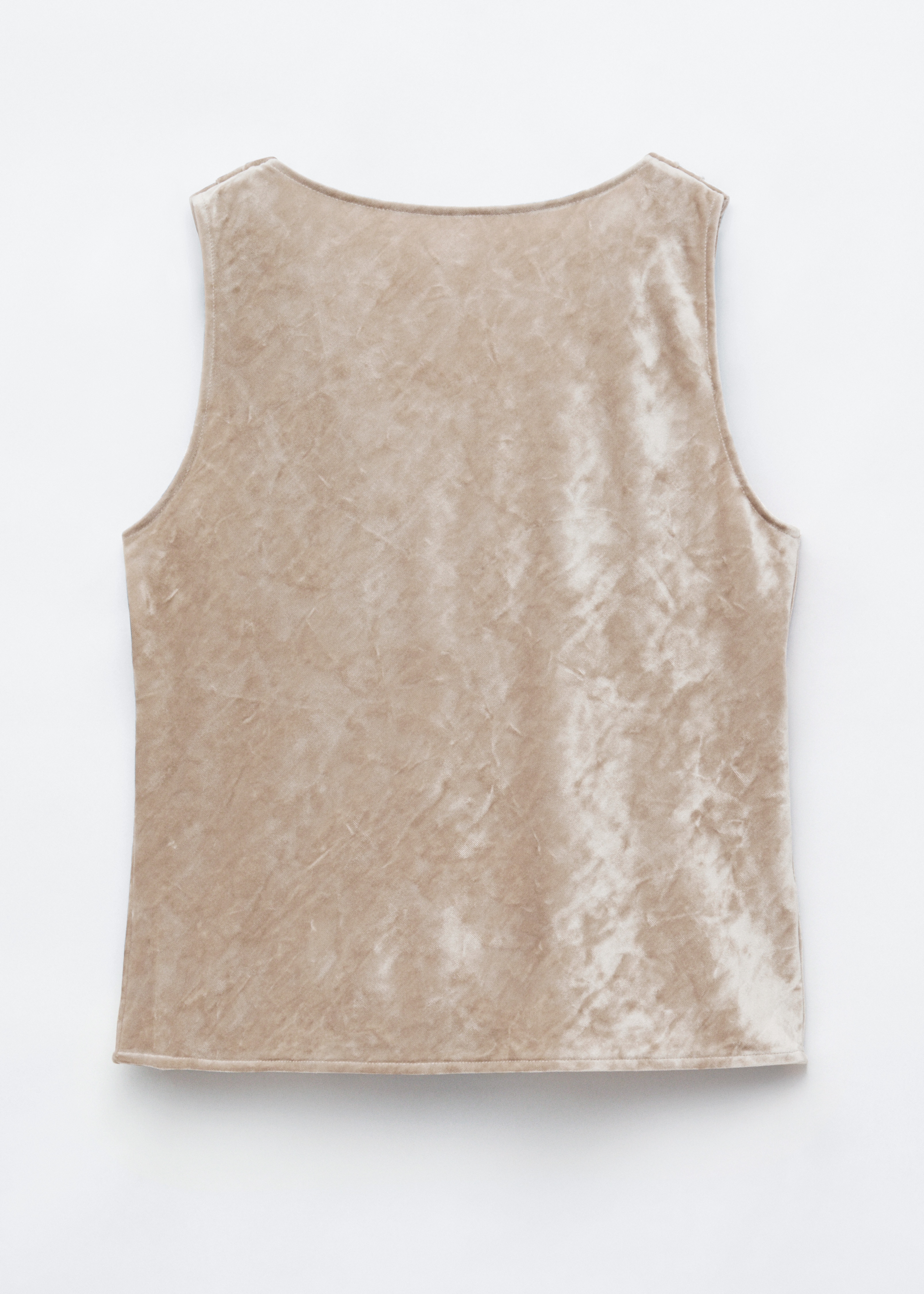 Haut en velours drapé au dos - Beige