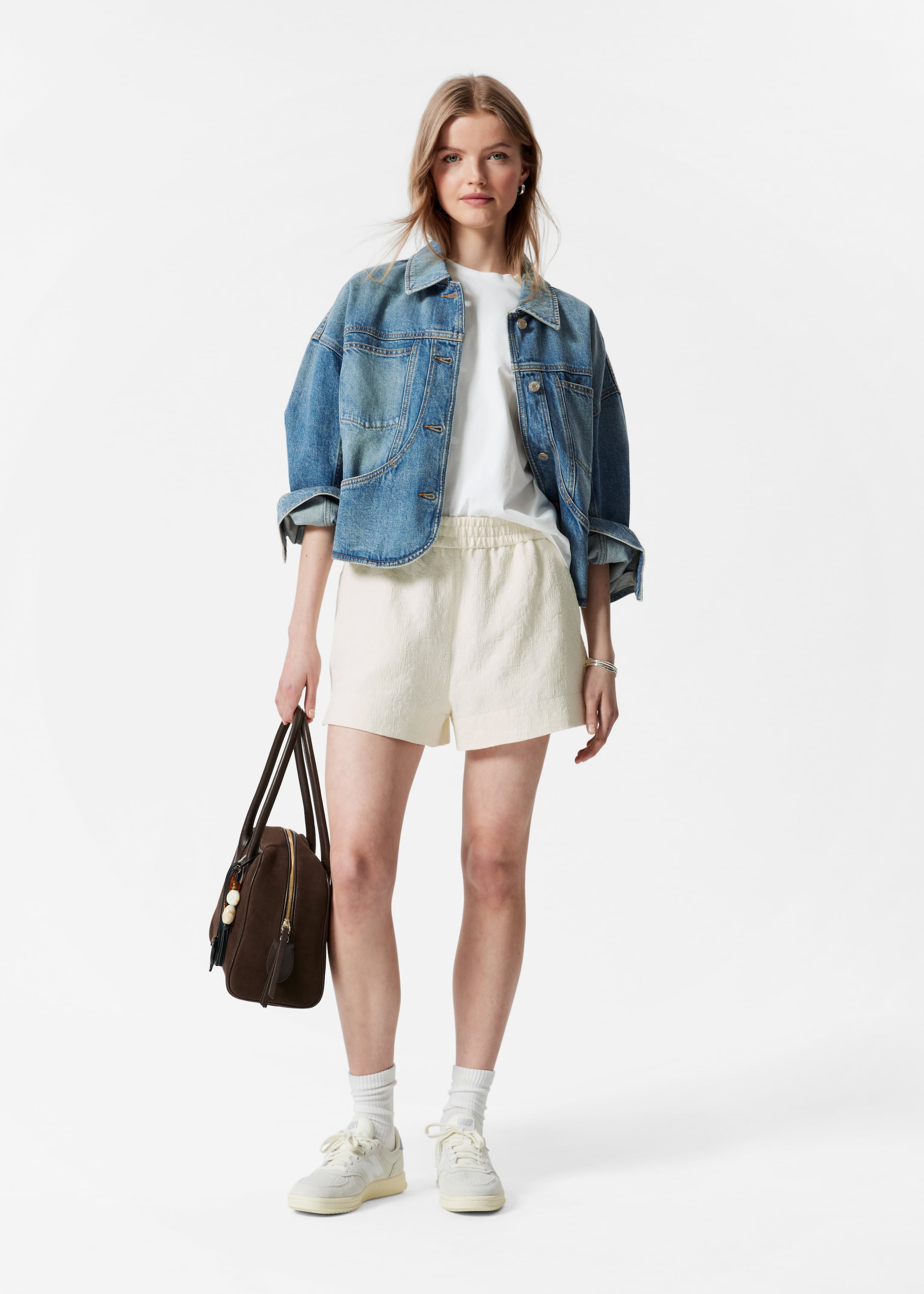 View larger image: Pull-On Jacquard Shorts - Cream - Ladies | H&M GB 1