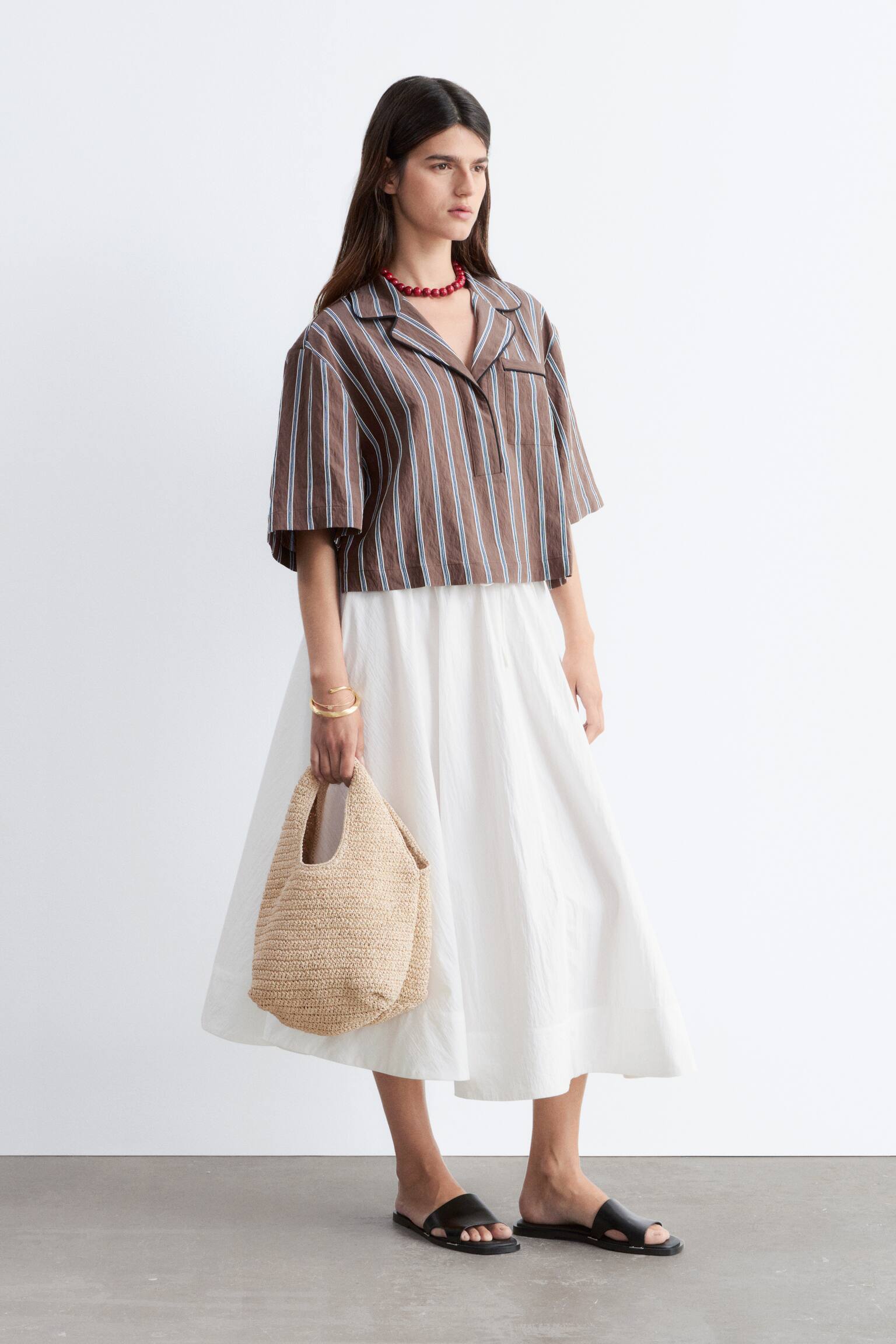 Striped Resort Shirt - Brun-/blårandig - 6