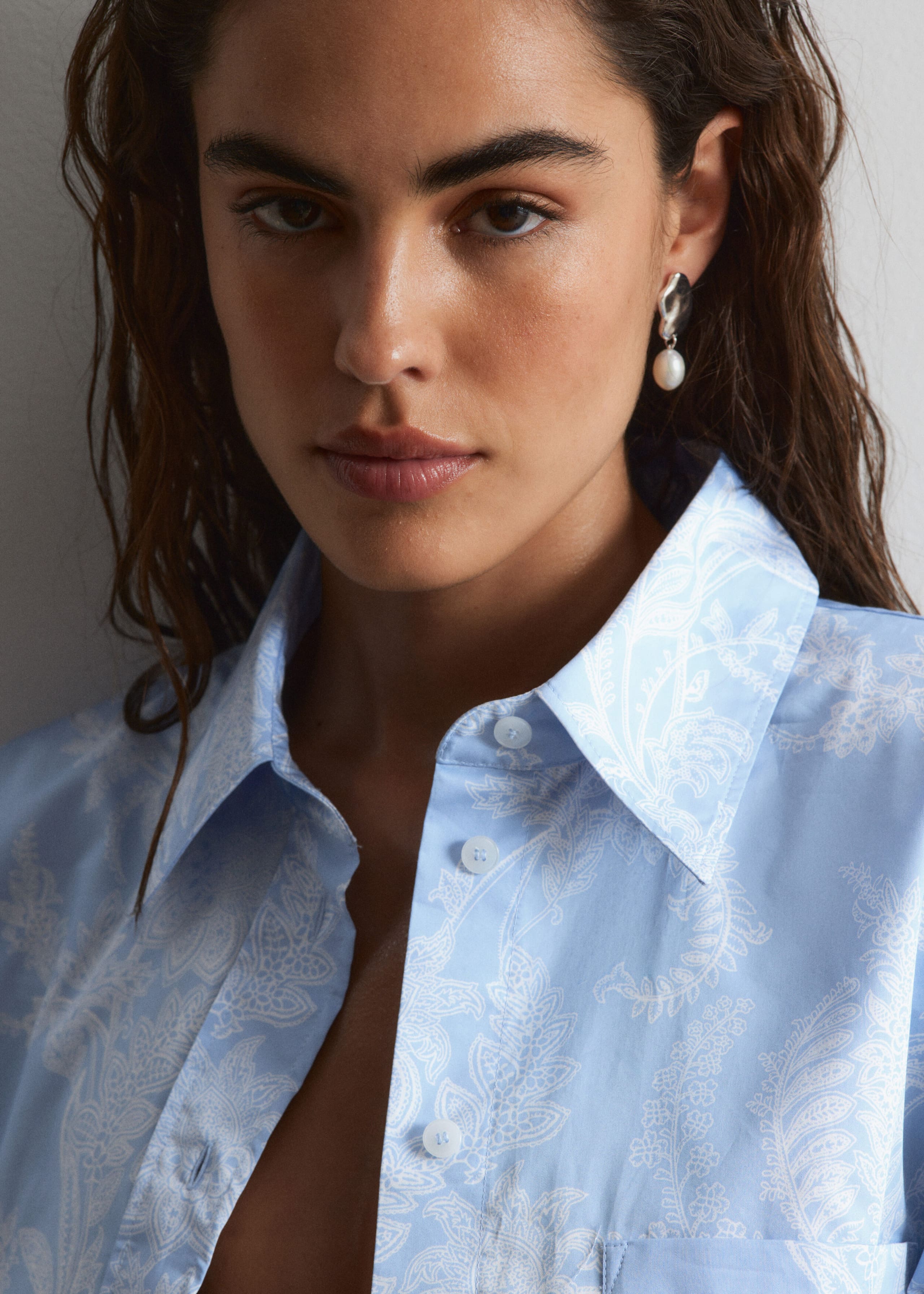 Freshwater Pearl Pendant Earrings - Gold/White - Lookbook