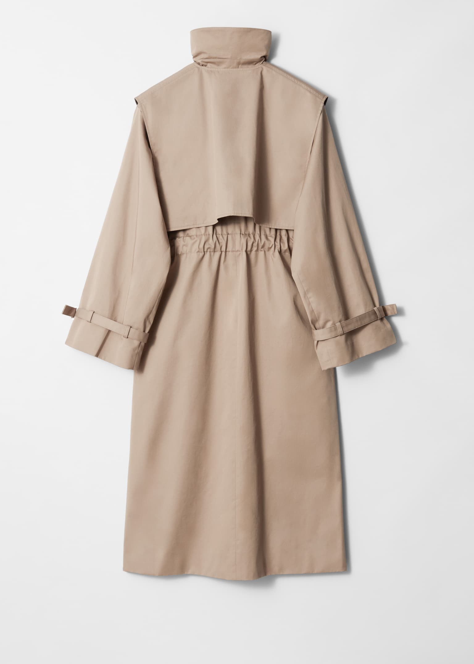 Trench con collo a imbuto - Beige