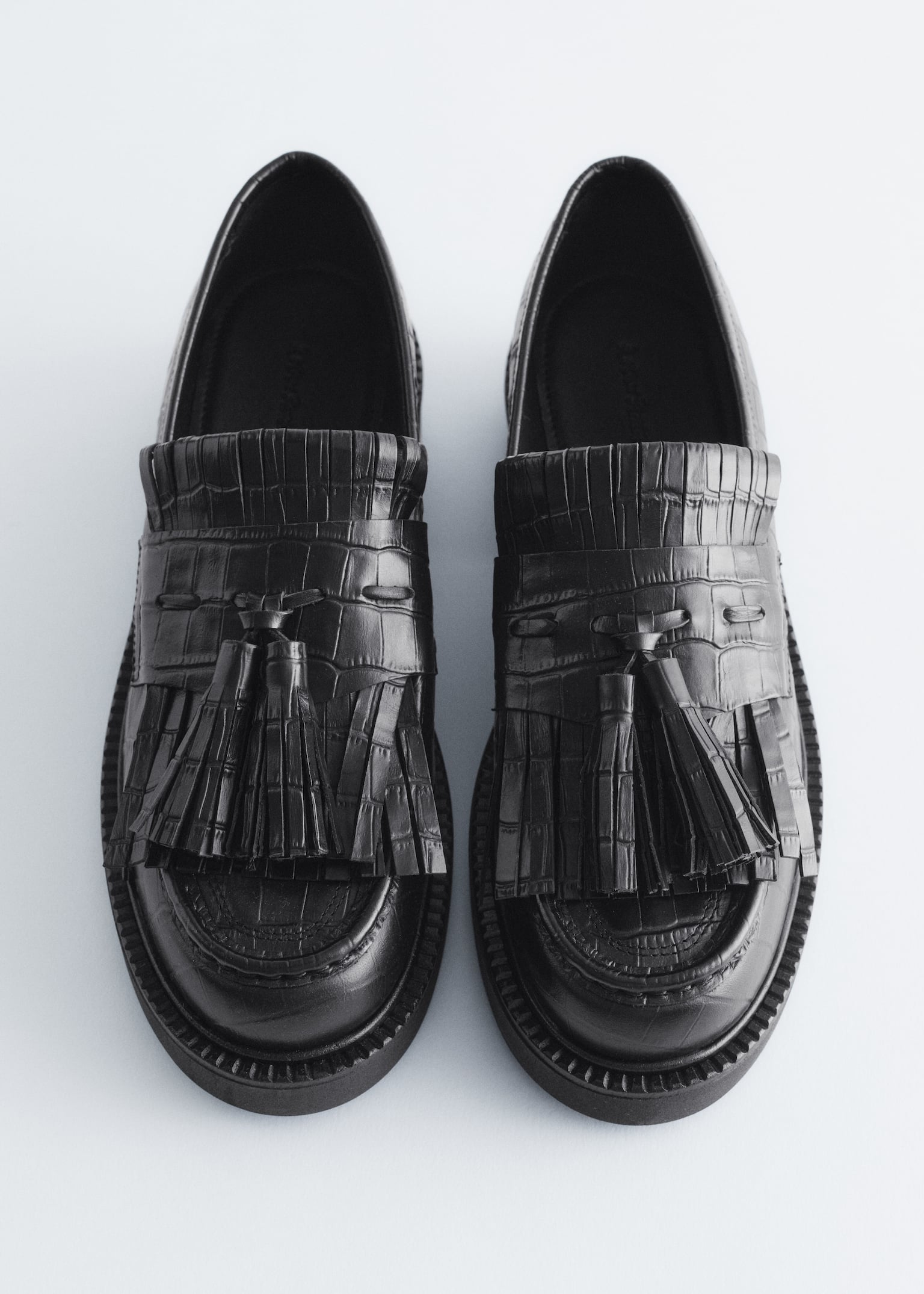 Chunky Leather Loafers - Μαύρο - 5