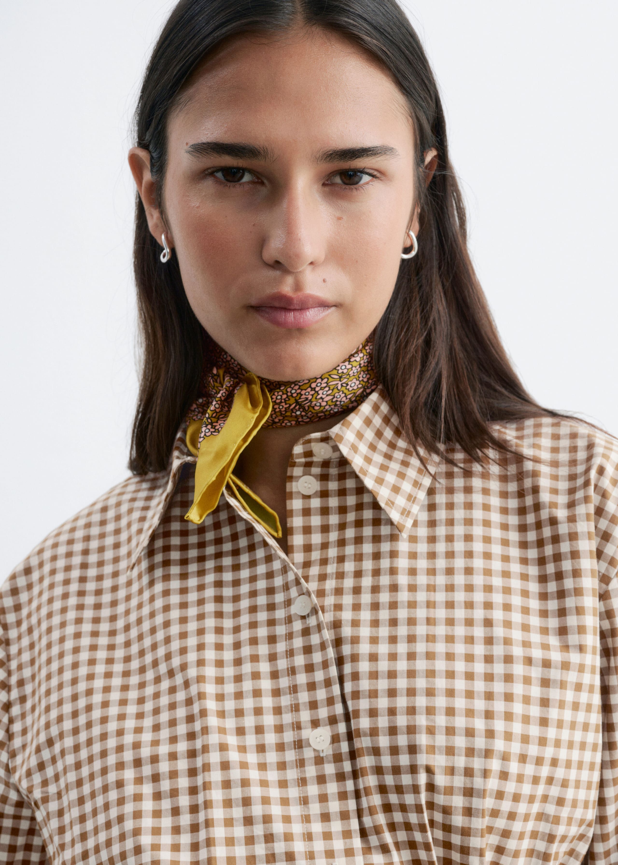 Tapered Shirt - Brown/Checked - Lookbook