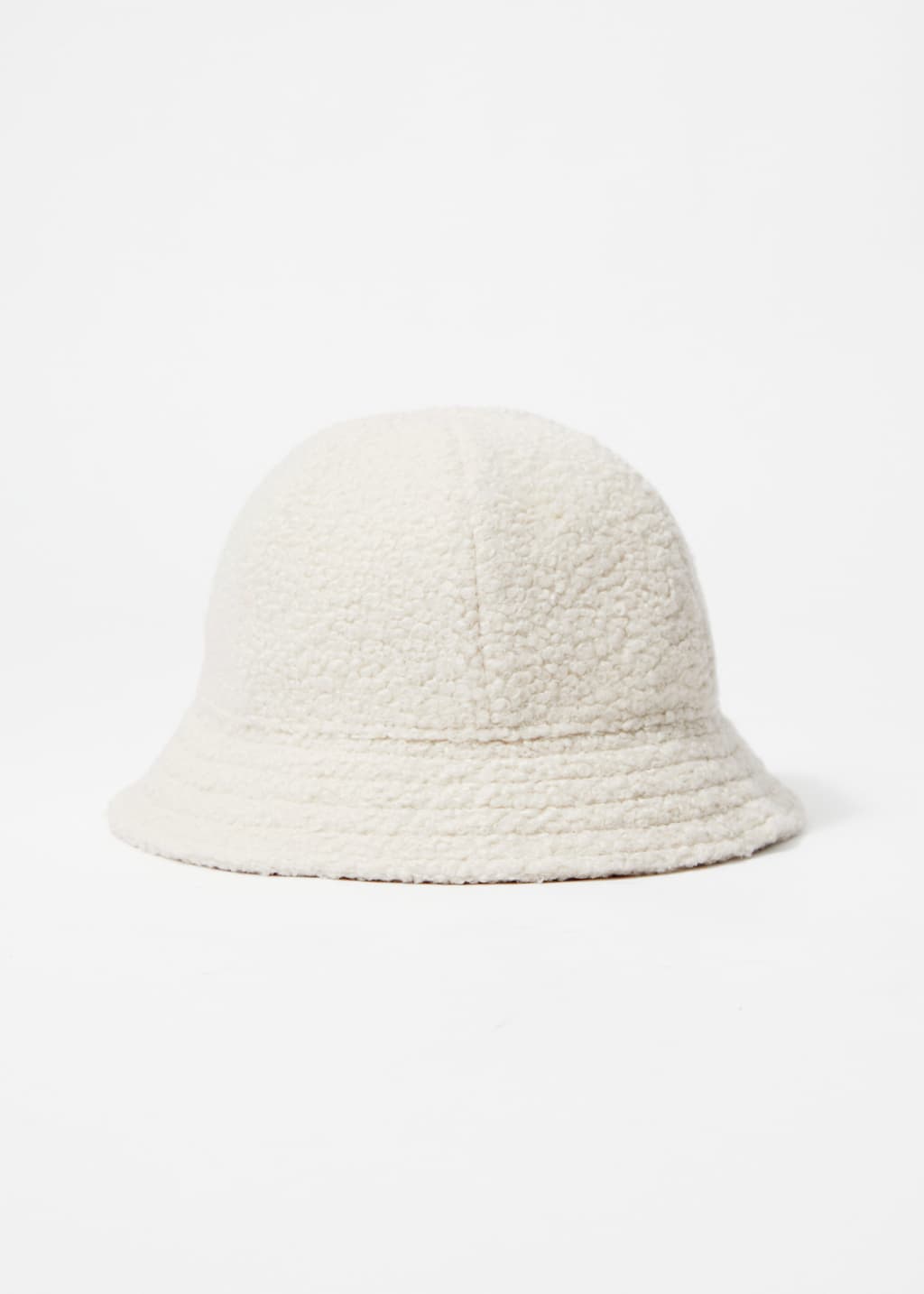 Bucket hat i bouclé – Vit – stilleben