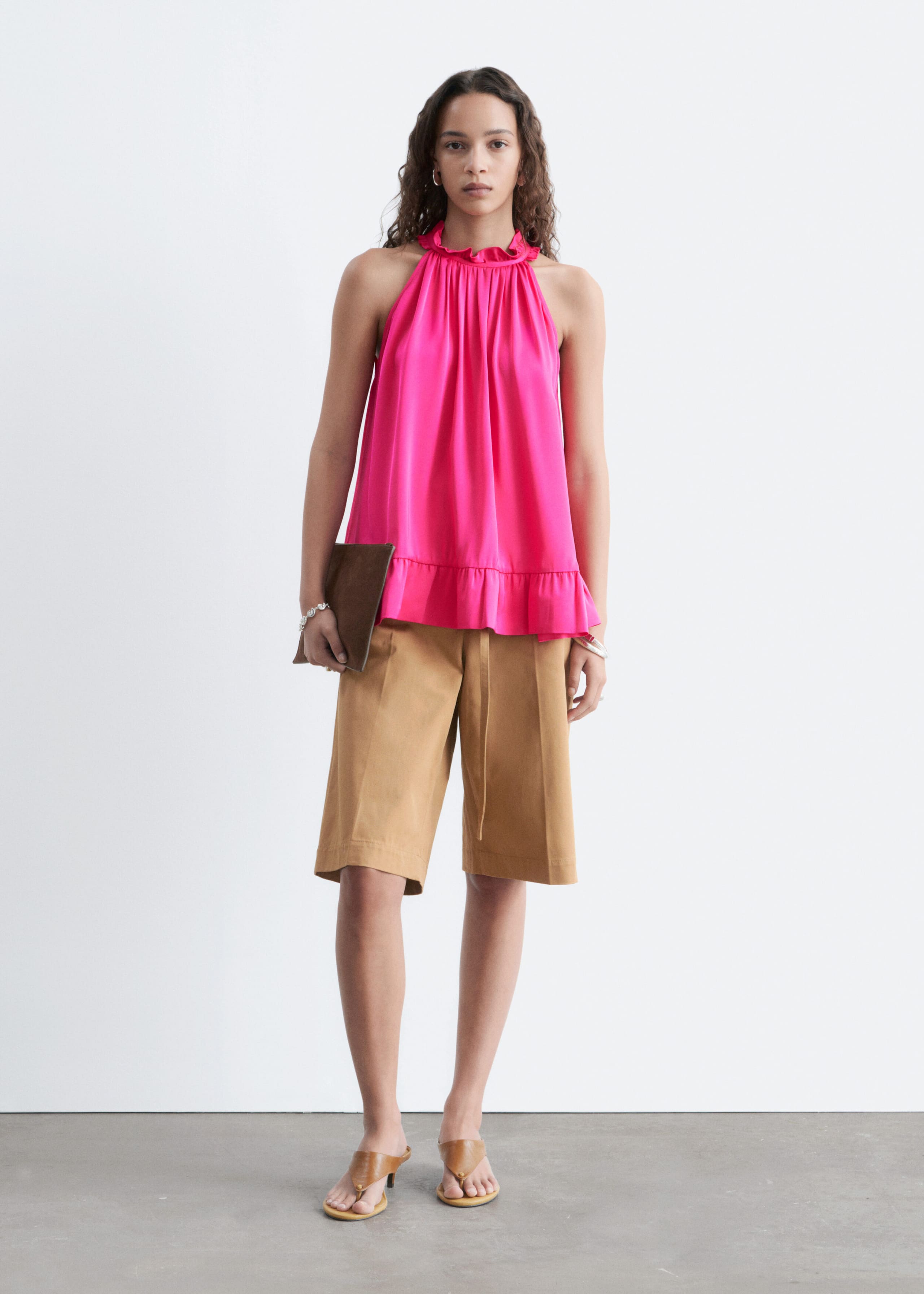 Frill-Detail Top - Bright Pink - Still Life