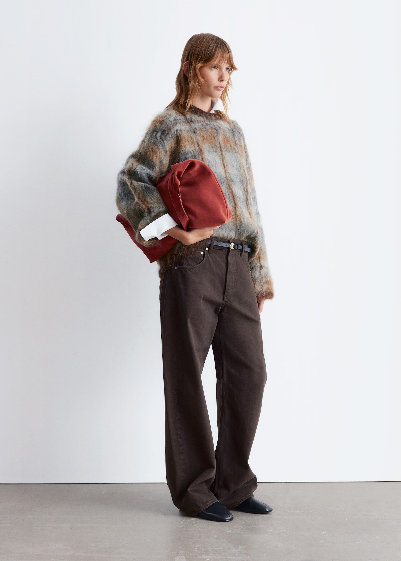 Mohair-Blend Jumper - Mottled Grey/Brown/Light Green/Mint/Beige - 6