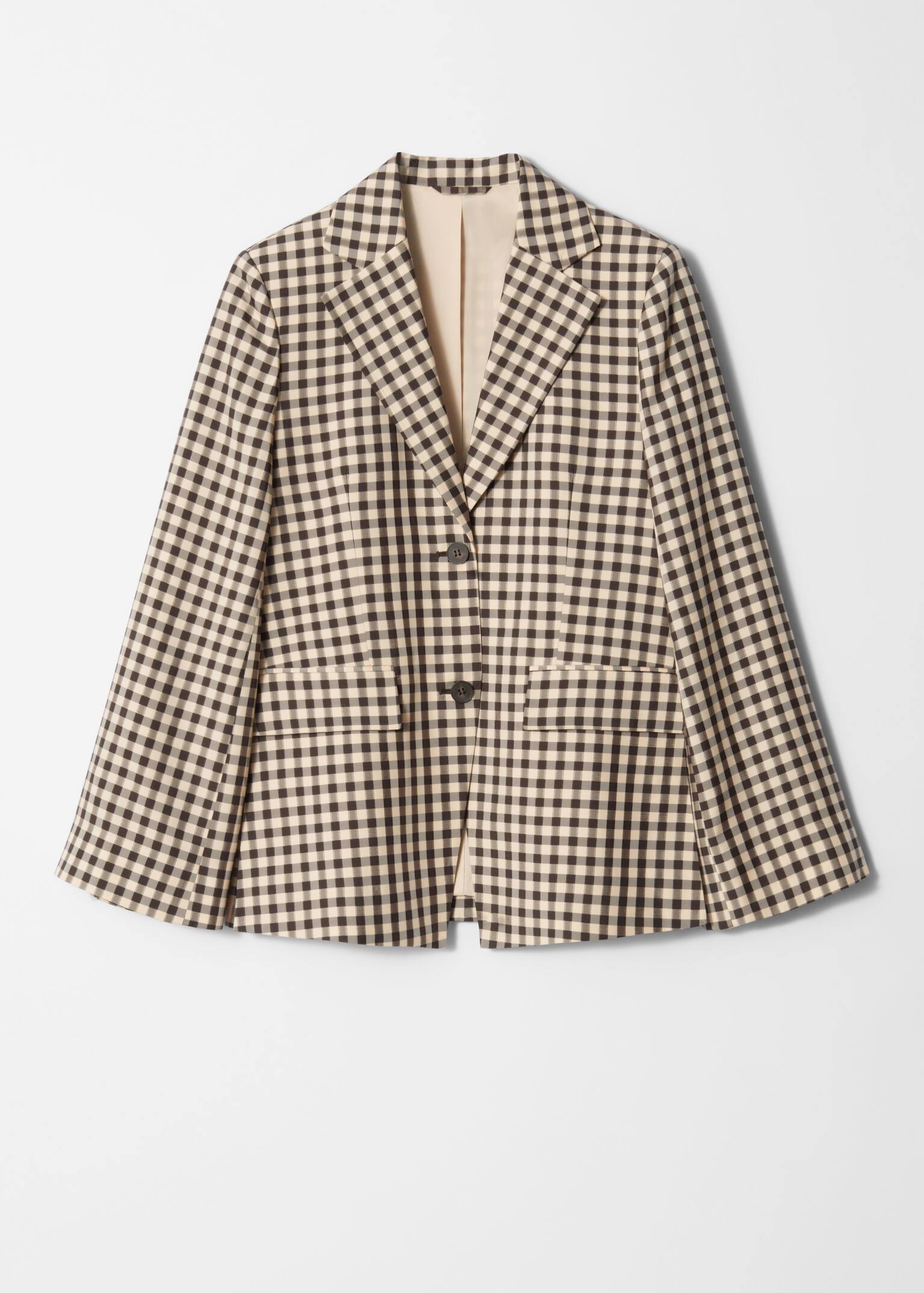 Checkered Blazer - Brown Gingham-Check - 2