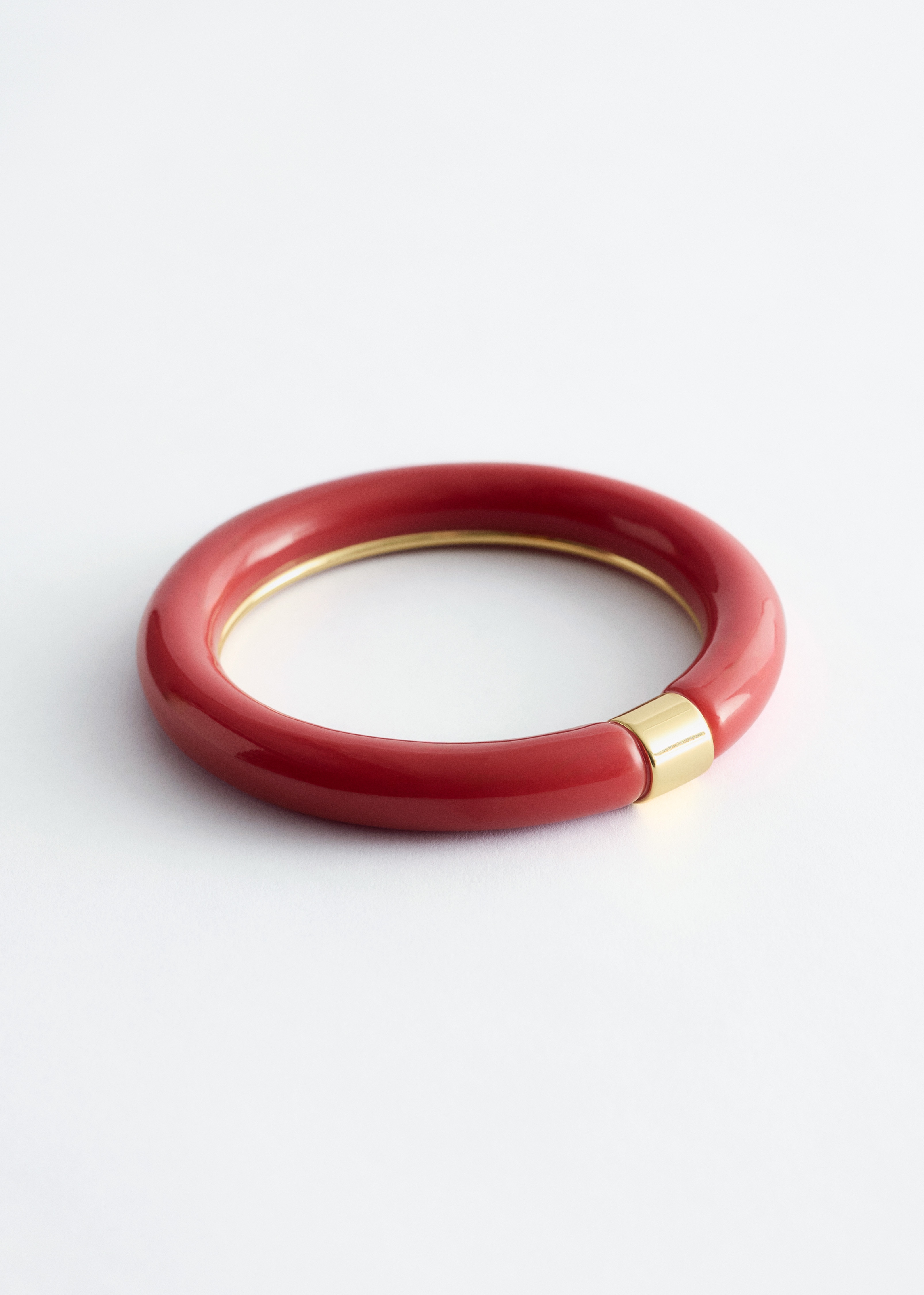 Armband van contrasterende metalen en hars - Rood/goud/Blauw/goud/Zwart/goud/Gebroken wit/goud