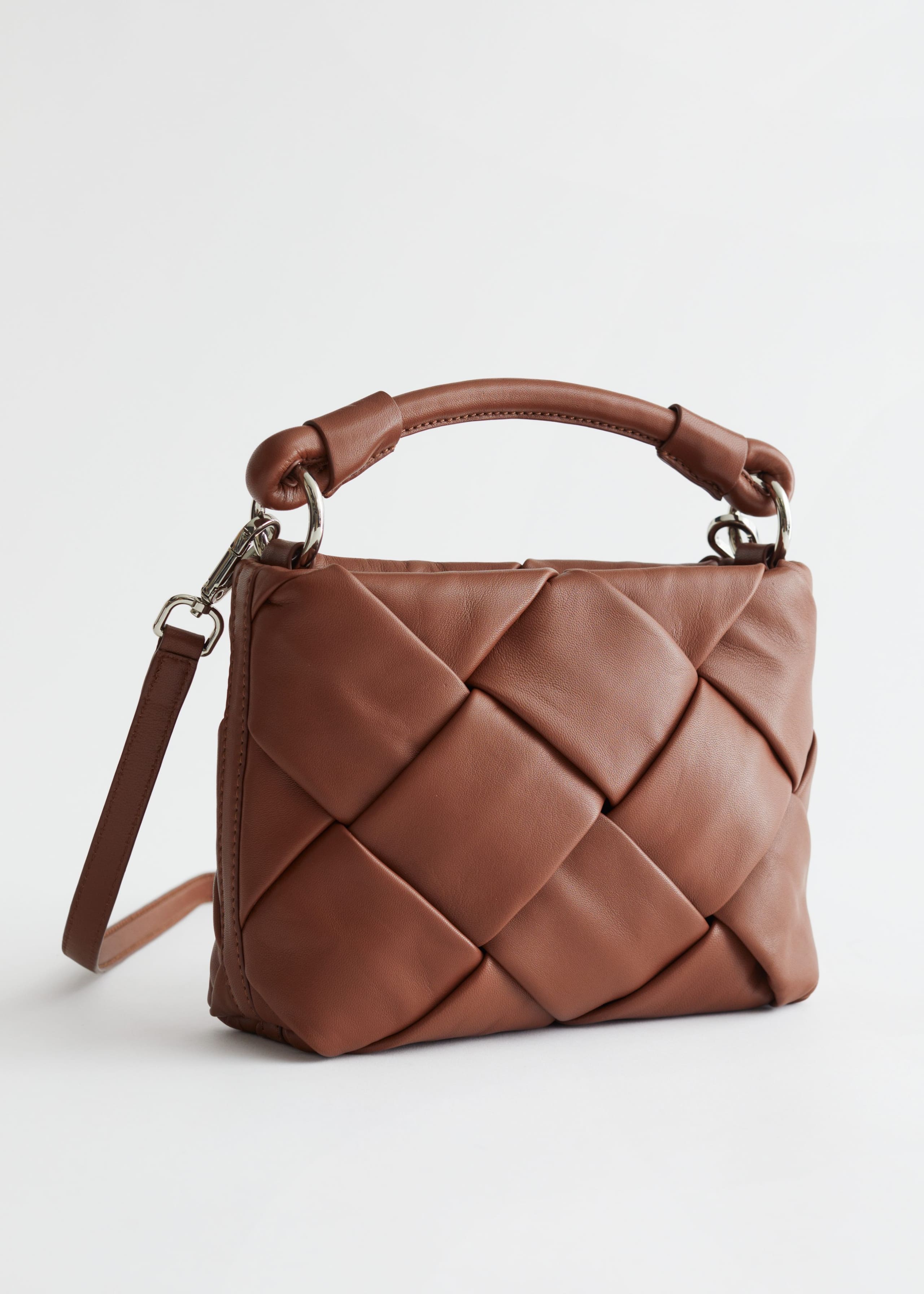BraidedLeatherCrossbodyBag - Black - Natura morta