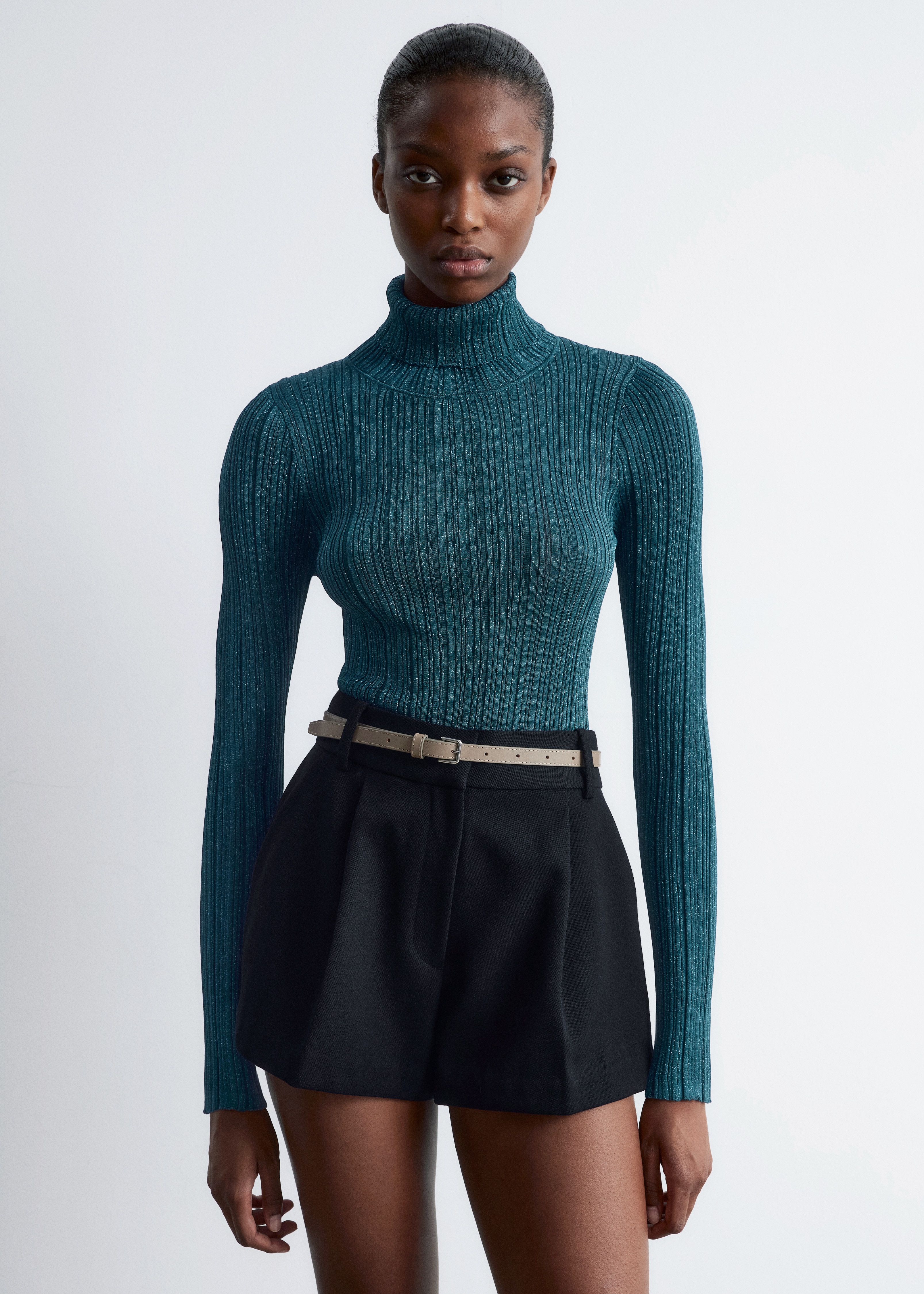 Πλεκτό Ζιβάγκο με Λούρεξ - Dark Turquoise/Σκούρο Κόκκινο/Σκούρο Καφέ/Ανοιχτό Μπλε