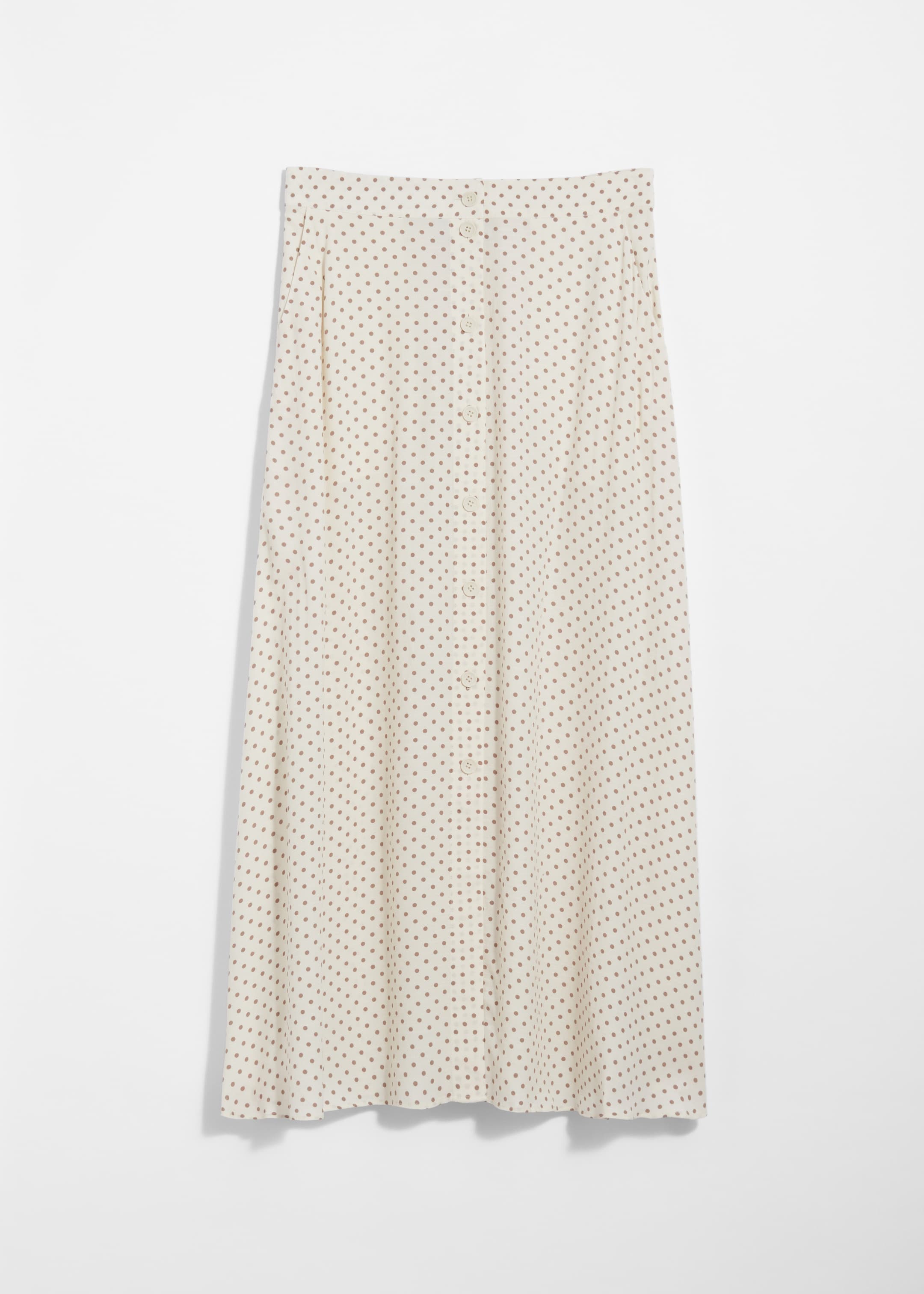 View larger image: Buttoned A-Line Midi Skirt - White Print - Ladies | H&M GB 1