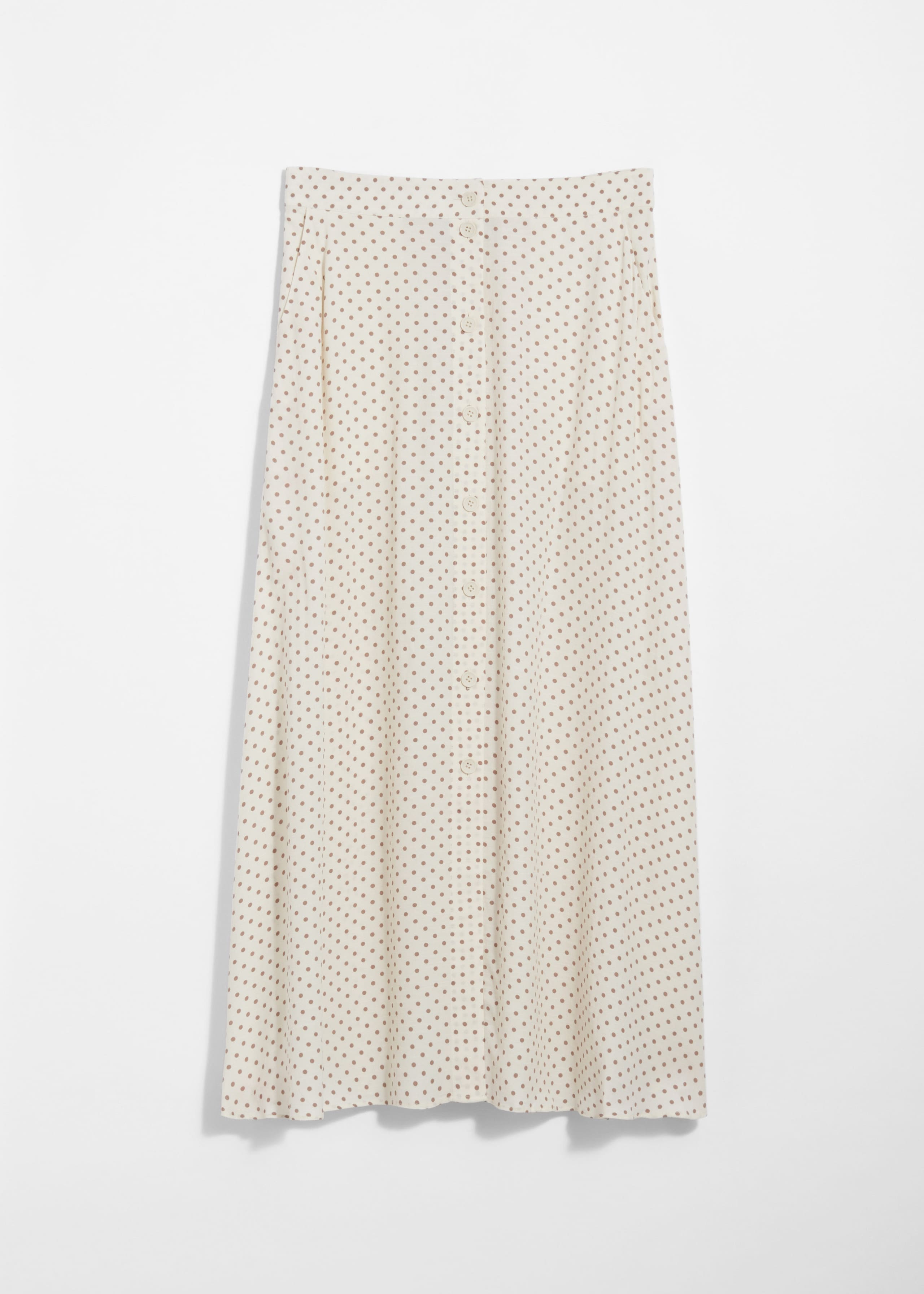 Buttoned A-Line Midi Skirt - Black Print - Still Life