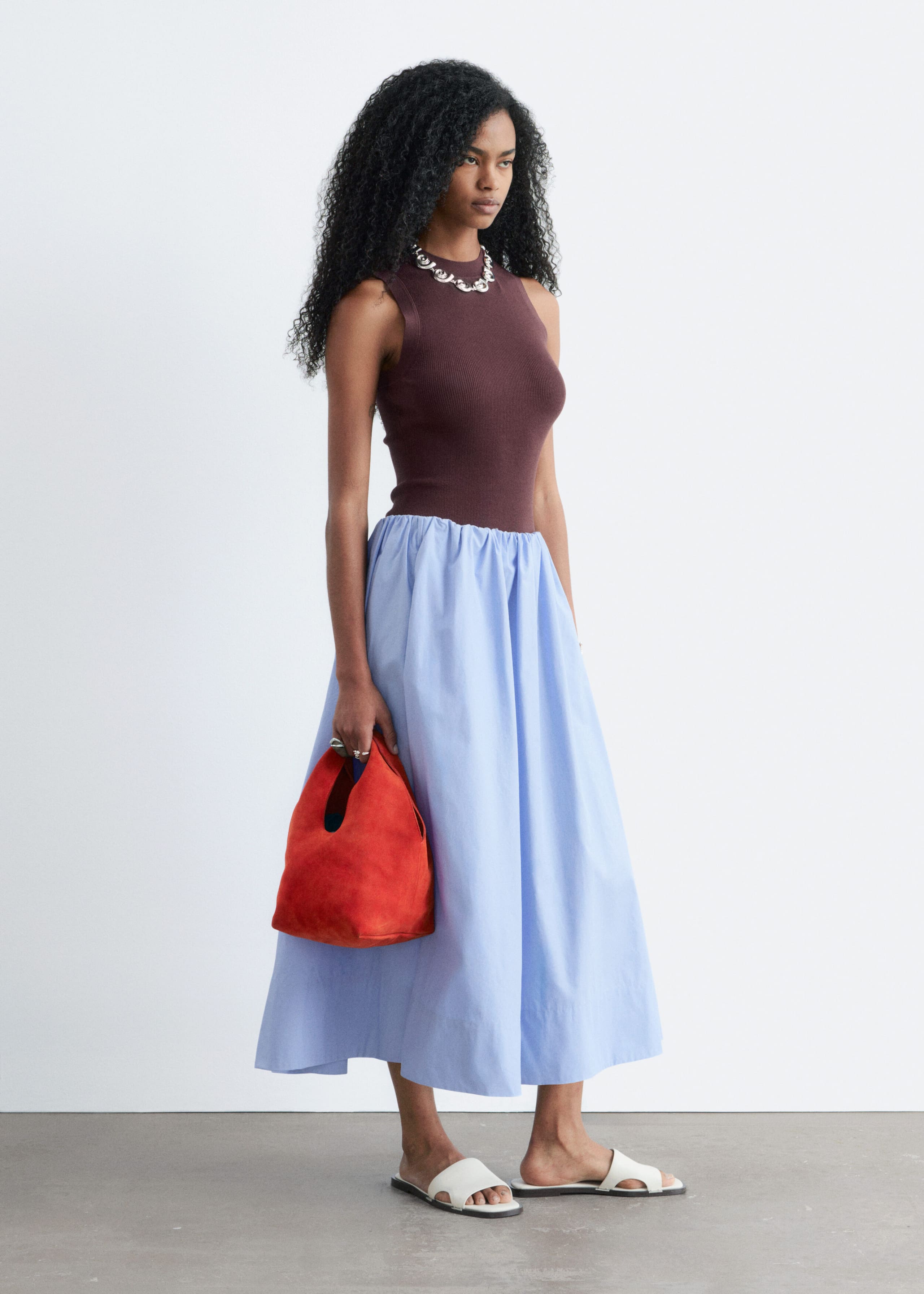 Ribbed Tank Top - Off White - Lookbook