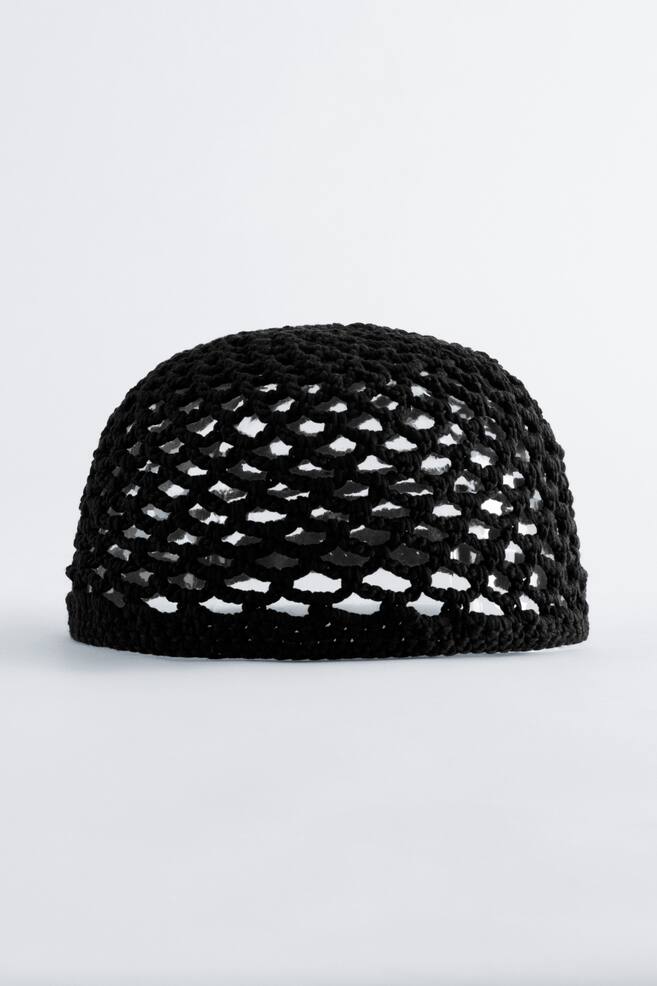 Gorro de ganchillo calado - Negro - 1