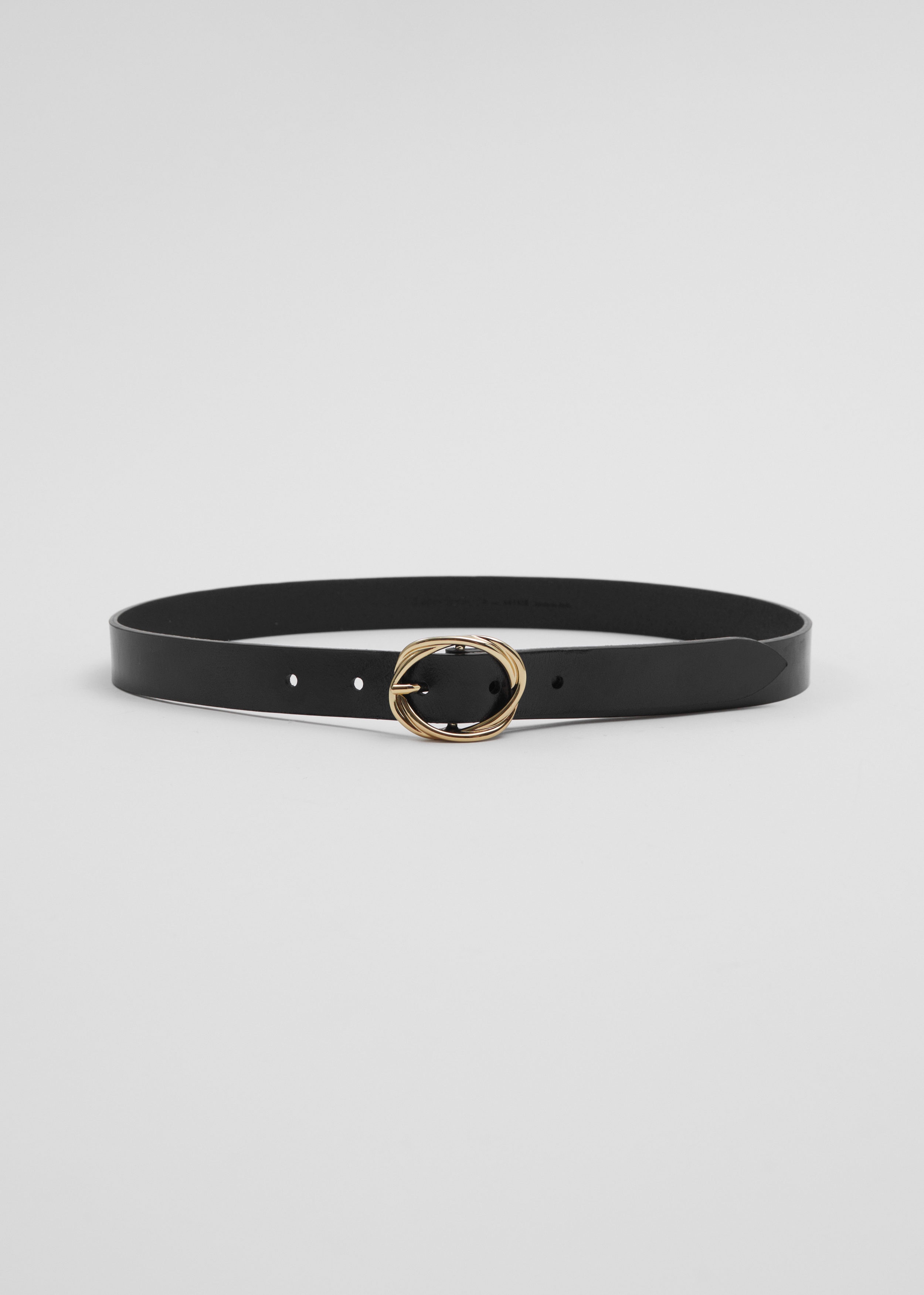 Knot-Buckle Leather Belt