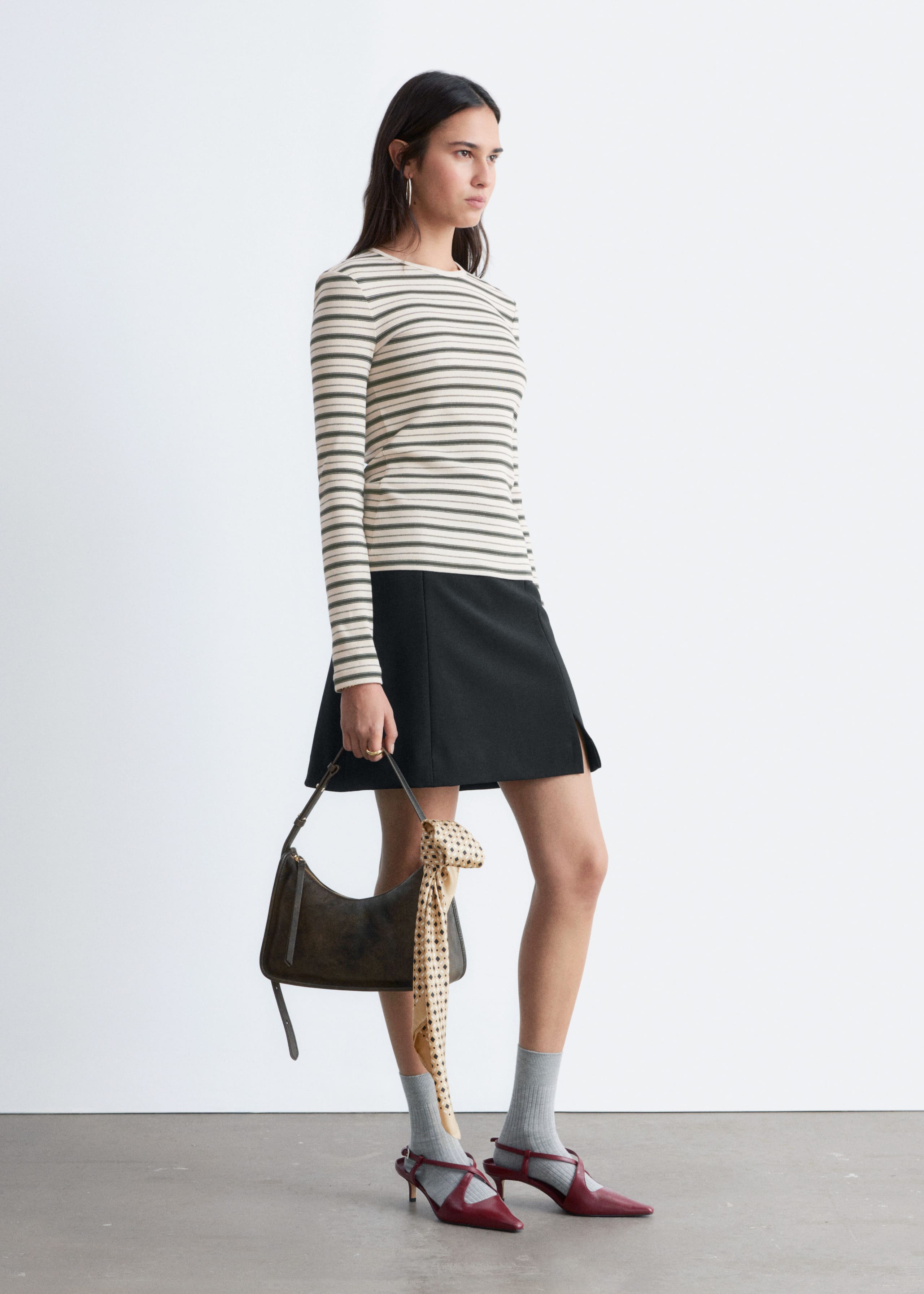 Image of Geripptes Langarmshirt