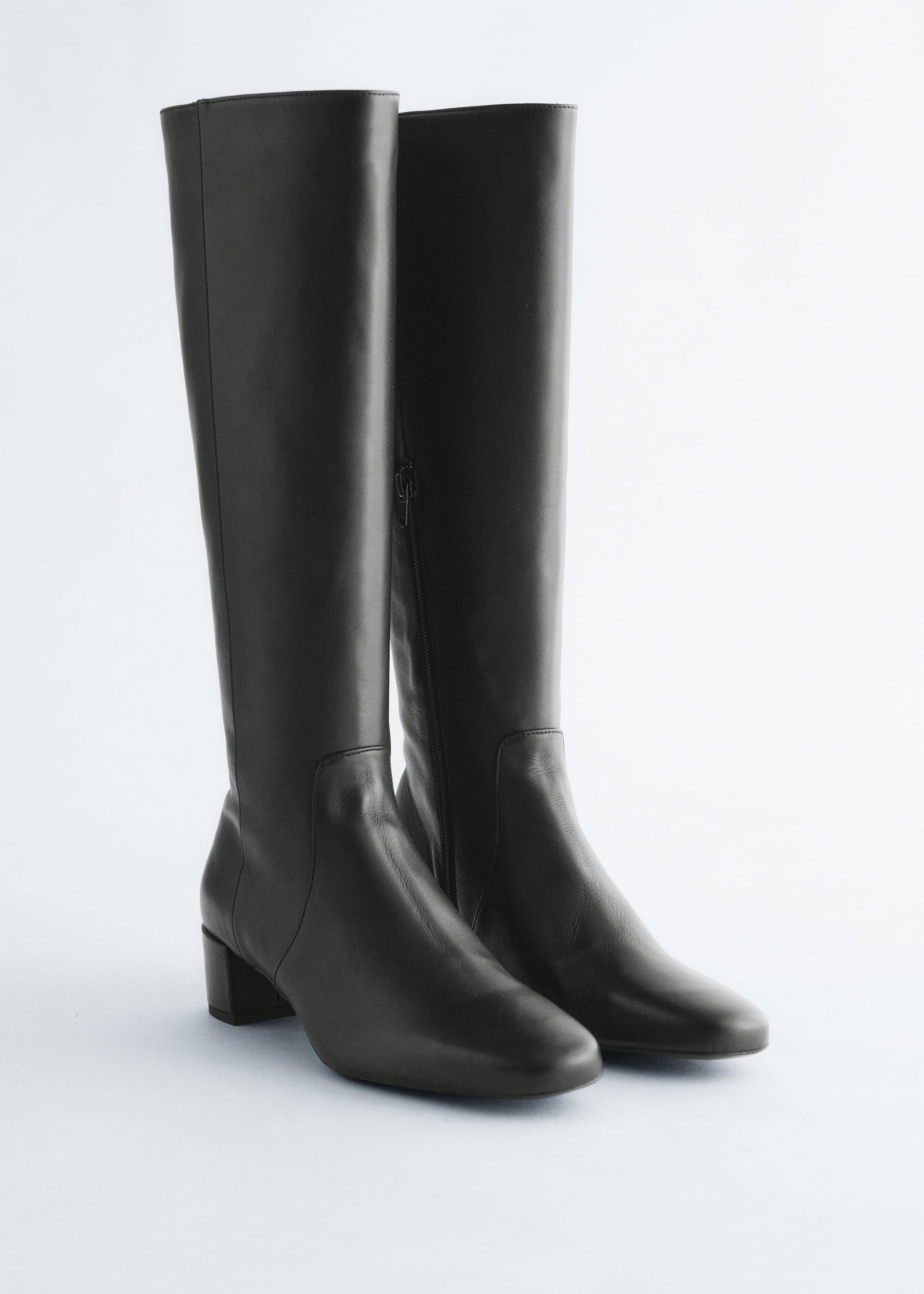 Image of Heeled Leather Knee Boots