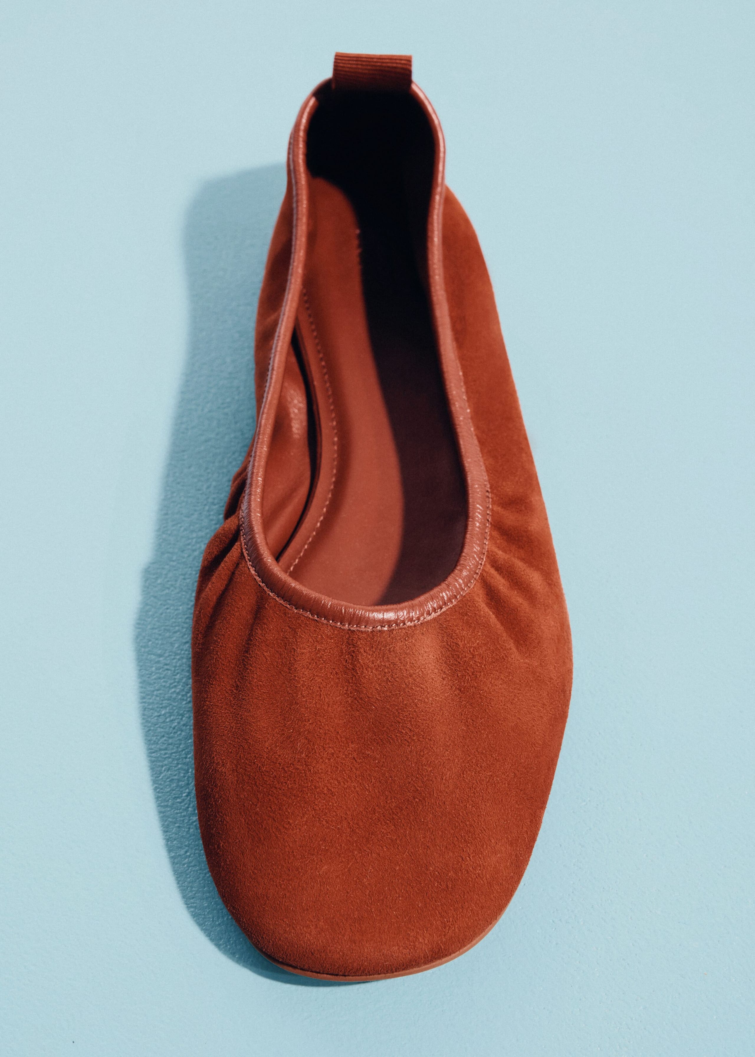 Suede Ballet Flats - Orange - Still Life