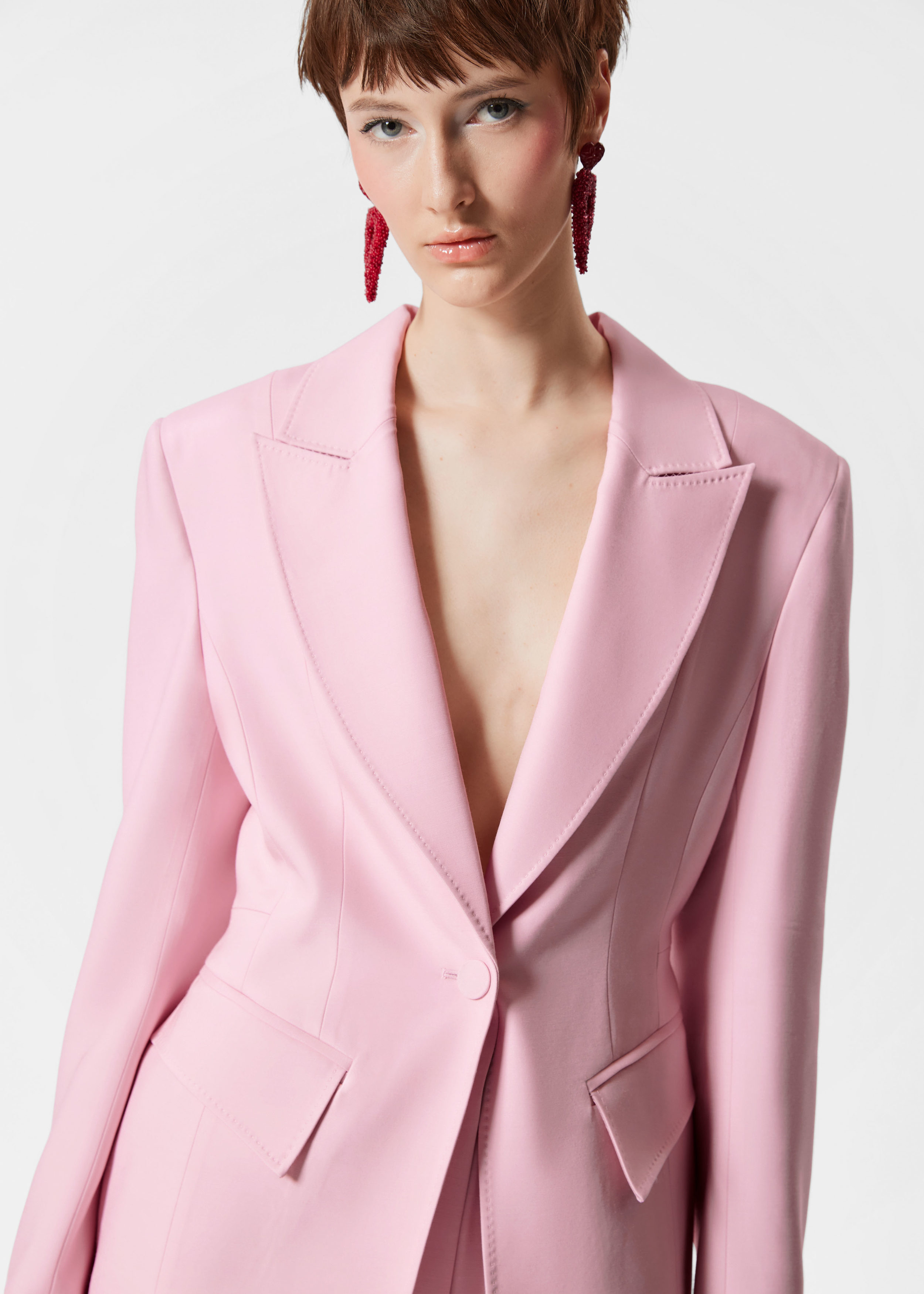 ジャケット CHLOE PASTEL PINK WOOL BLAZER Chloe Single-Breasted Tailored Jacket | Neiman Marcus