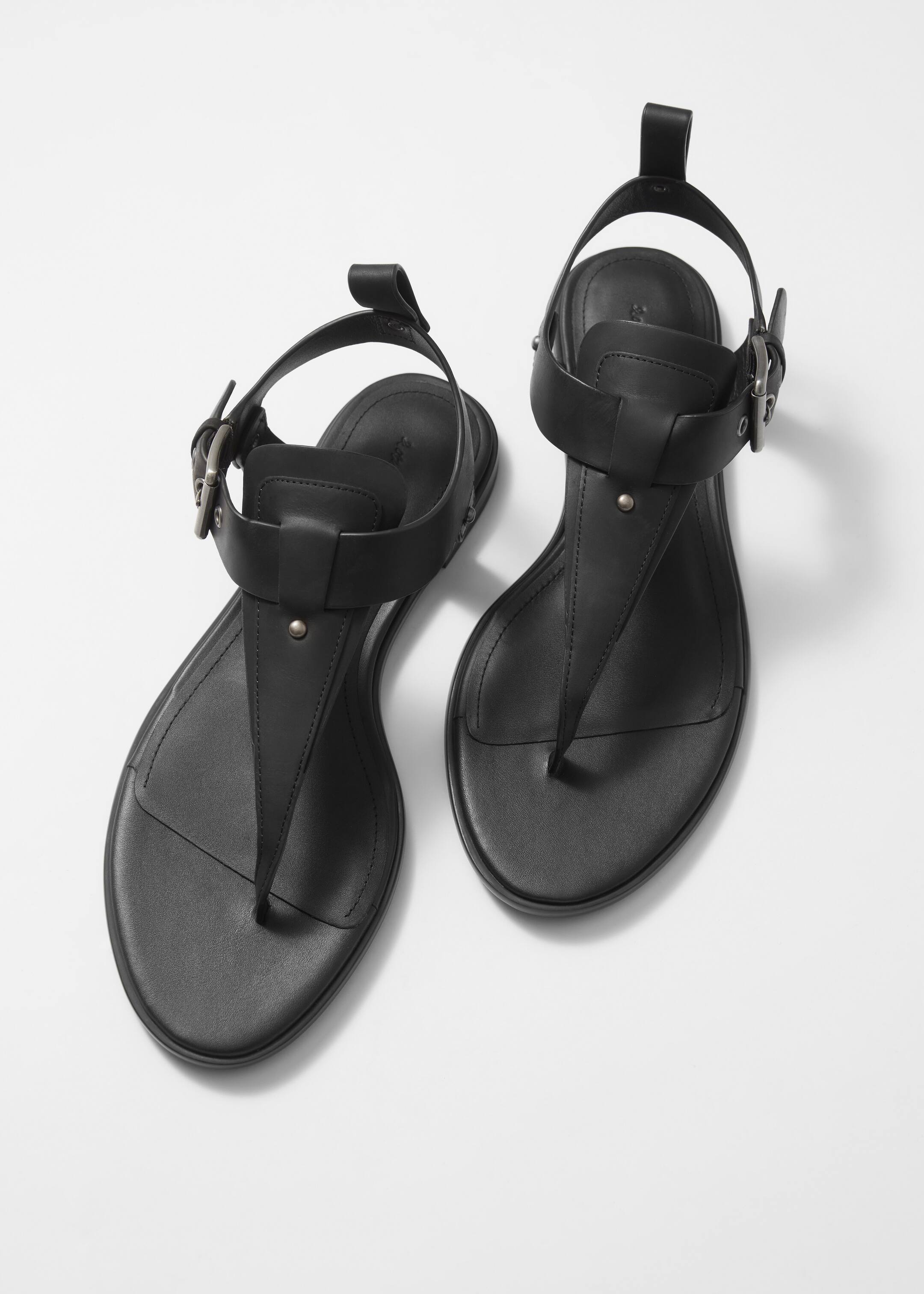 Grösseres Bild ansehen: Ledersandalen mit Knöchelriemen - Schwarz - DAMEN | H&M CH 3