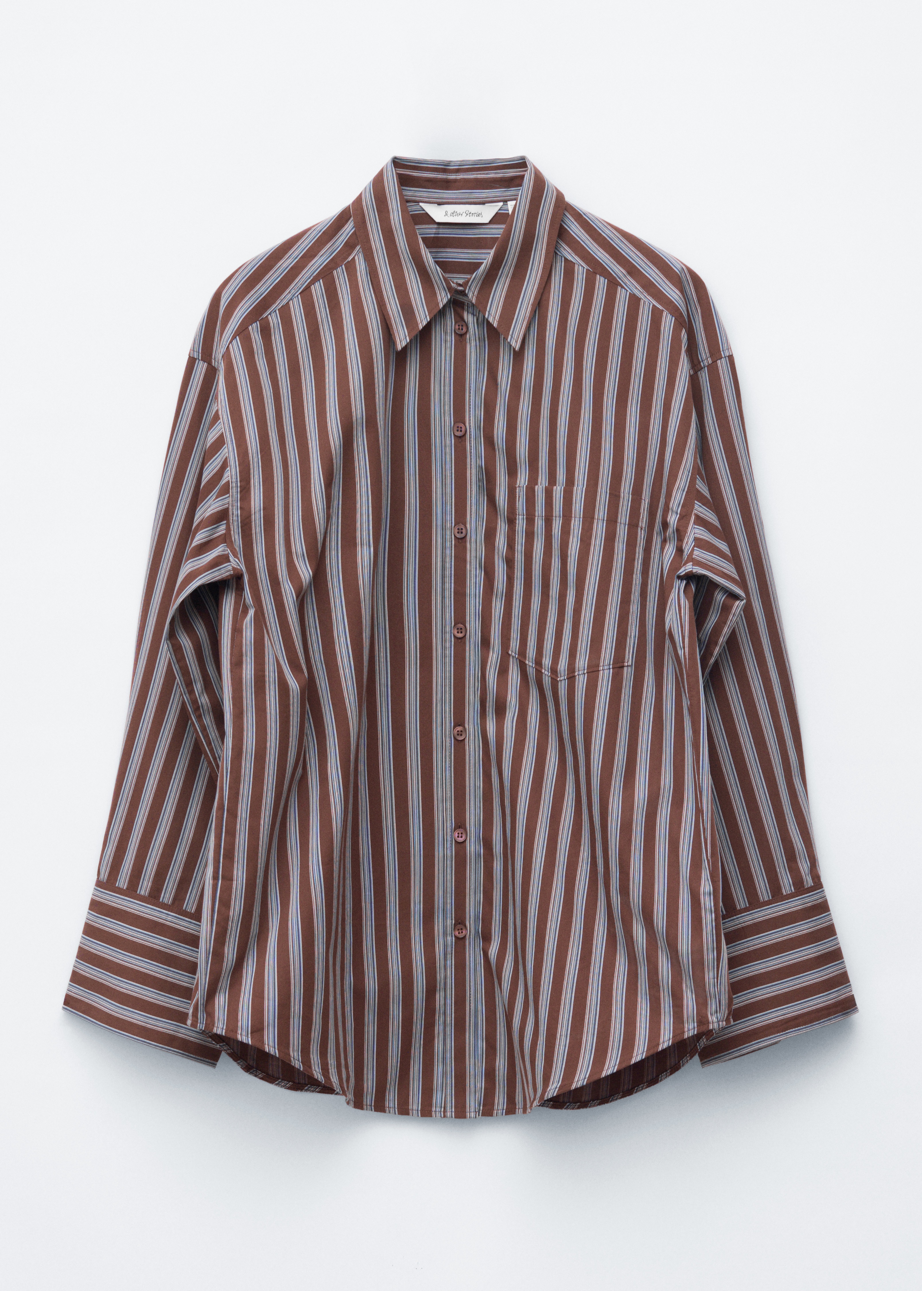 Camisola de algodão - Riscas em castanho/azul/Rosa/Riscas vermelhas/Branco/Riscas/Bege escuro