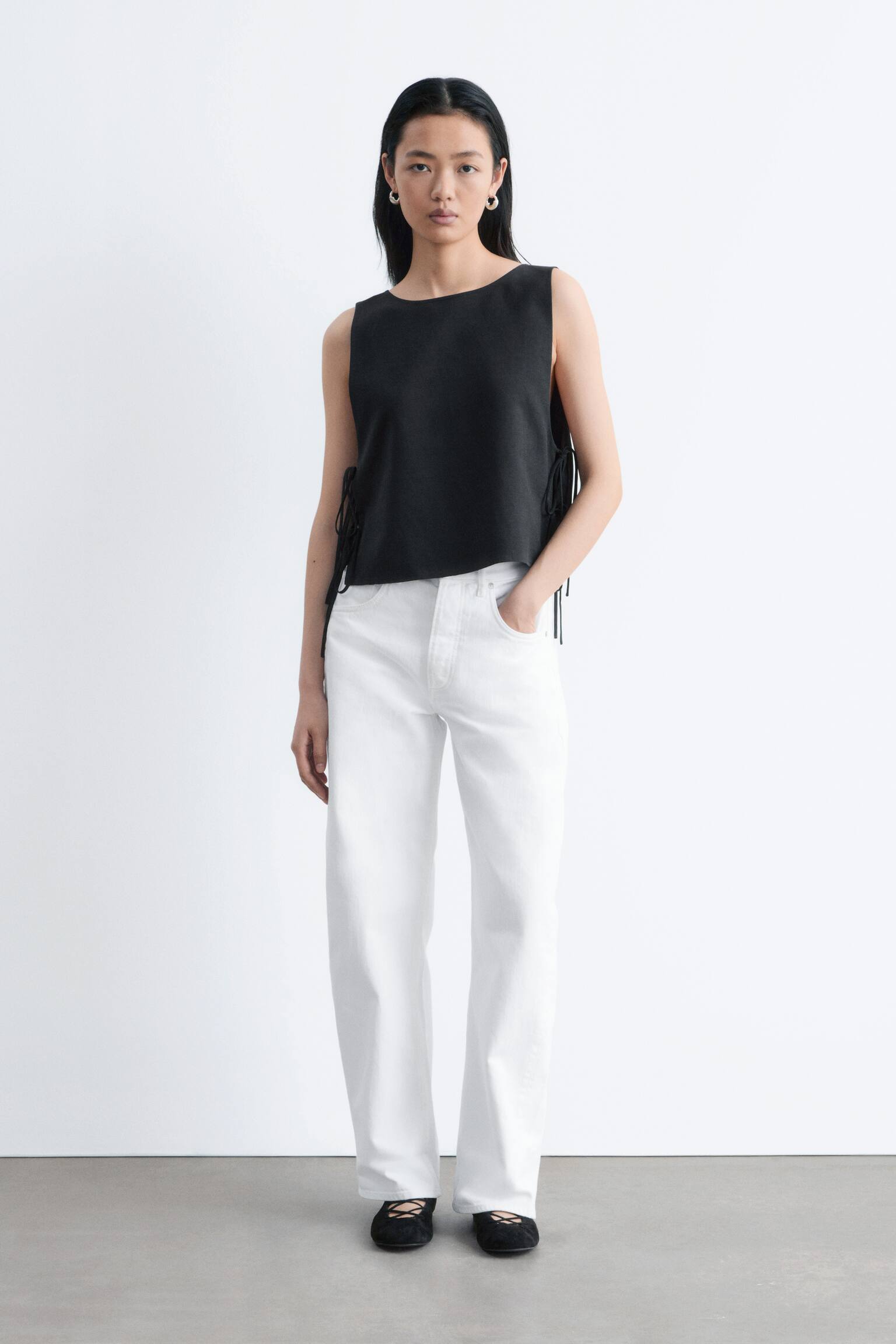 צווארון ביב ארוג - שחור/חום כהה - 4