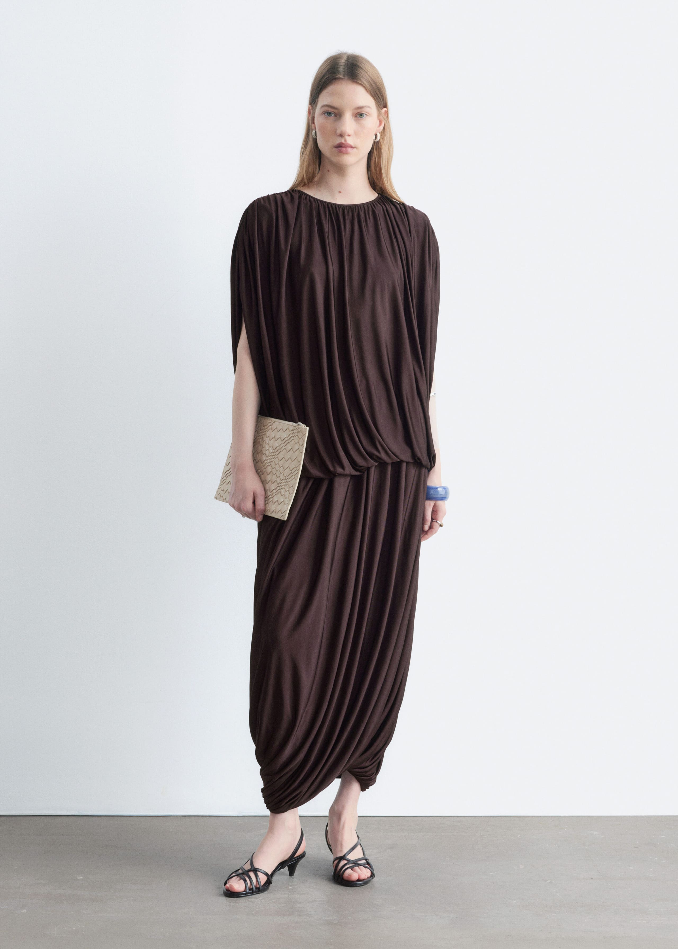 Jersey-Oberteil mit Drapierung - Hellbeige - Lookbook