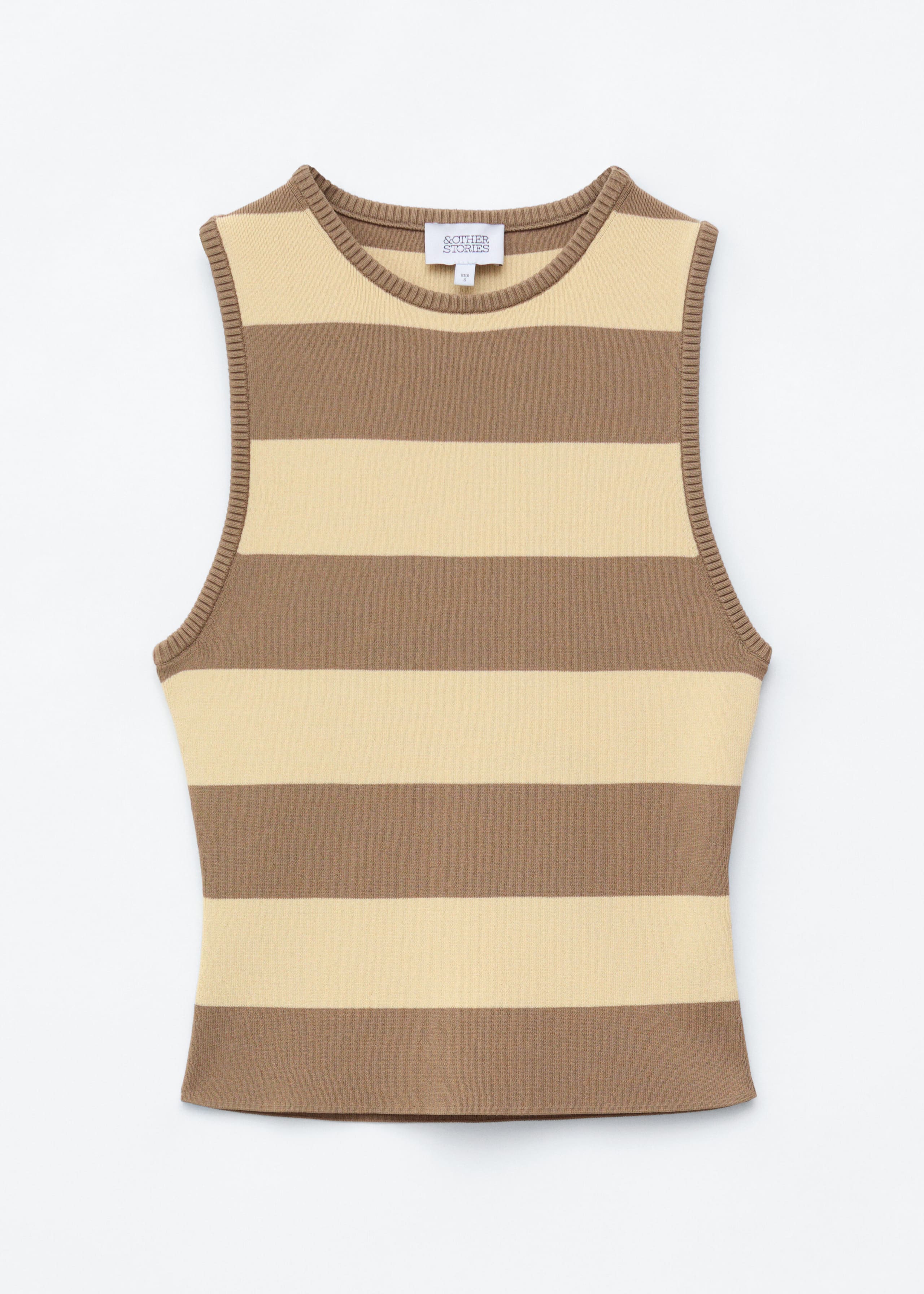 Knitted Tank Top - Beige/Striped - Still Life